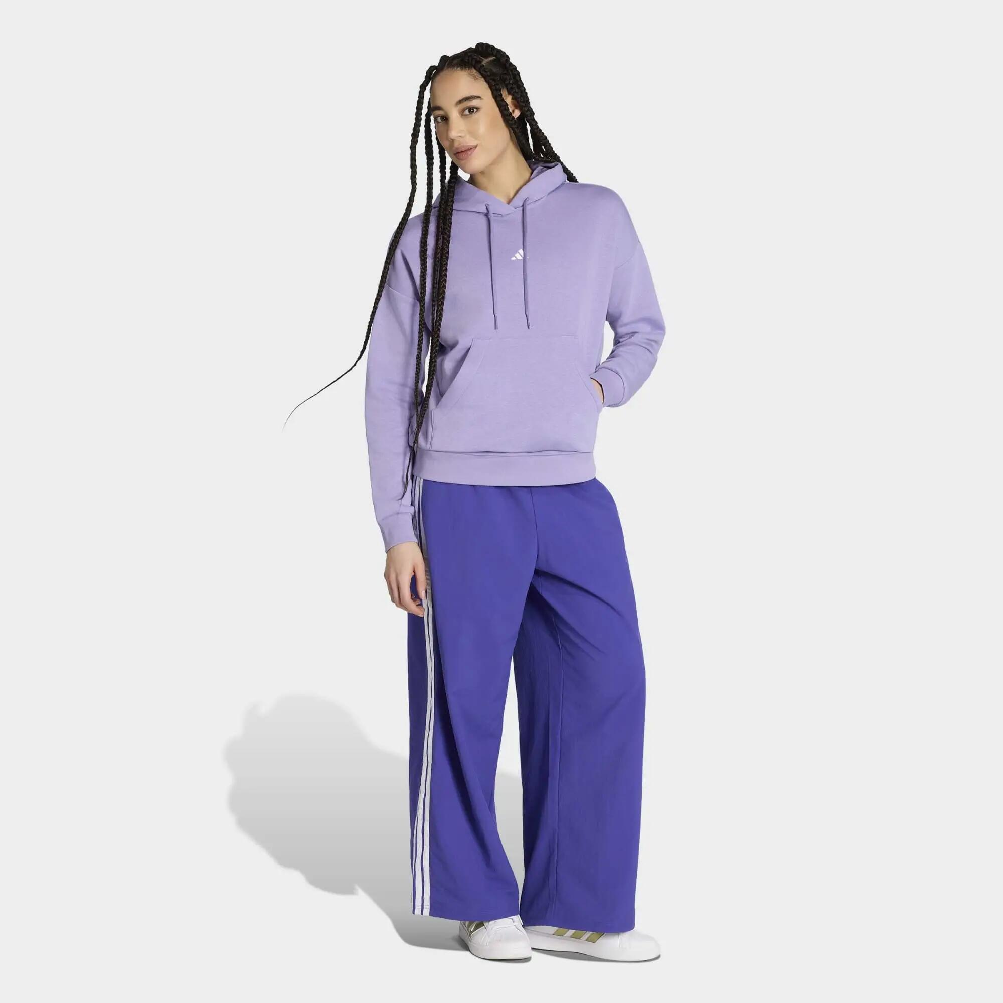 Buzo Capucha ADIDAS Essentials Feels Mujer Tela Polar Morado  4/6