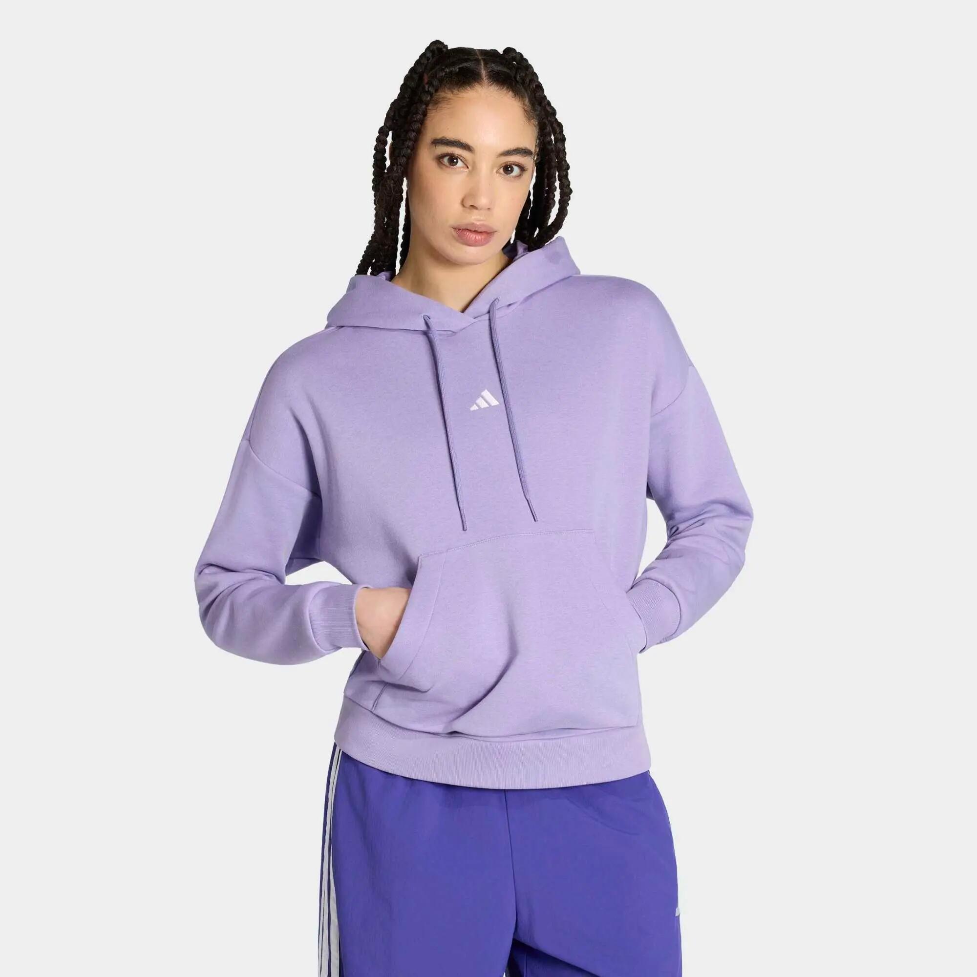 Buzo Capucha ADIDAS Essentials Feels Mujer Tela Polar Morado  2/6