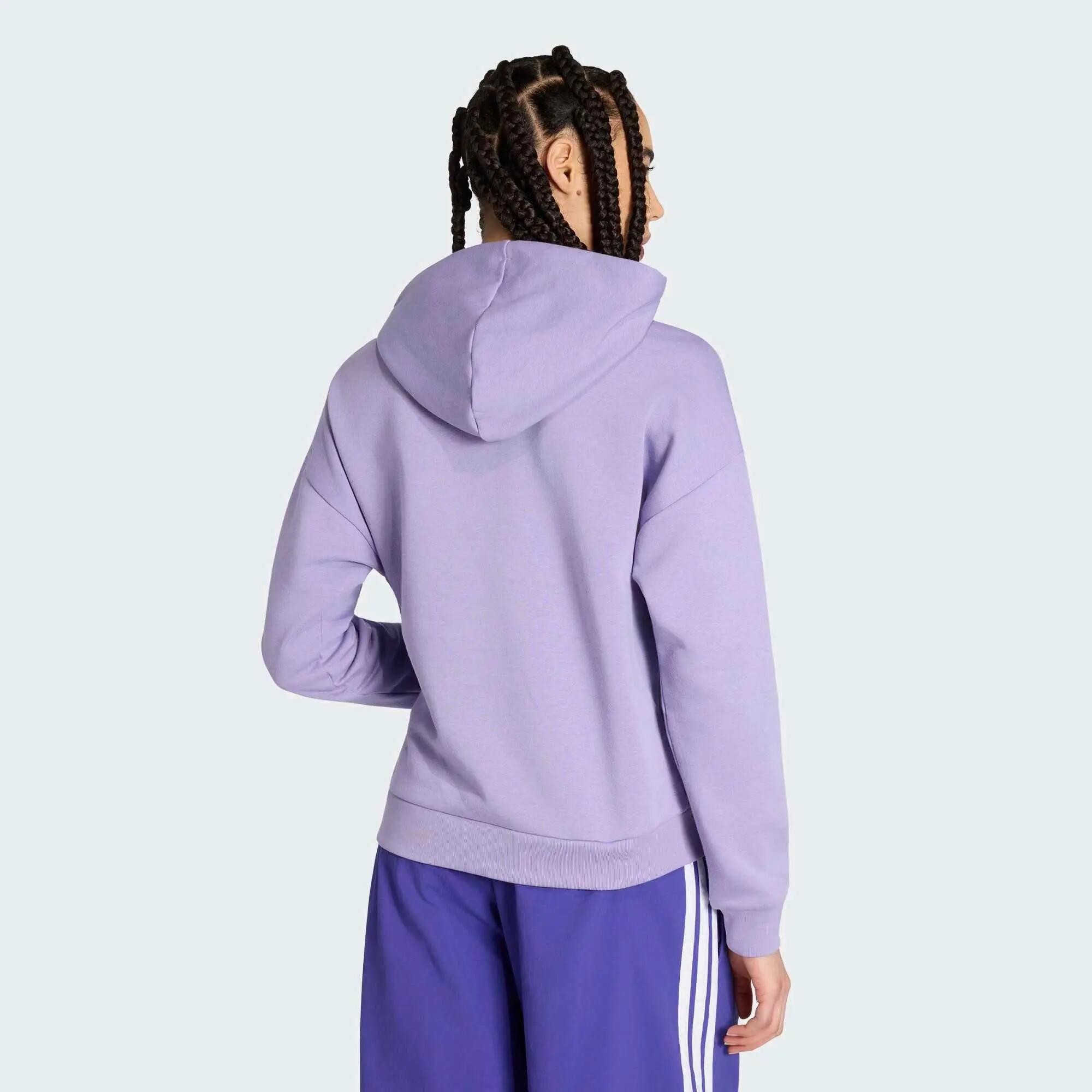 Buzo Capucha ADIDAS Essentials Feels Mujer Tela Polar Morado  3/6