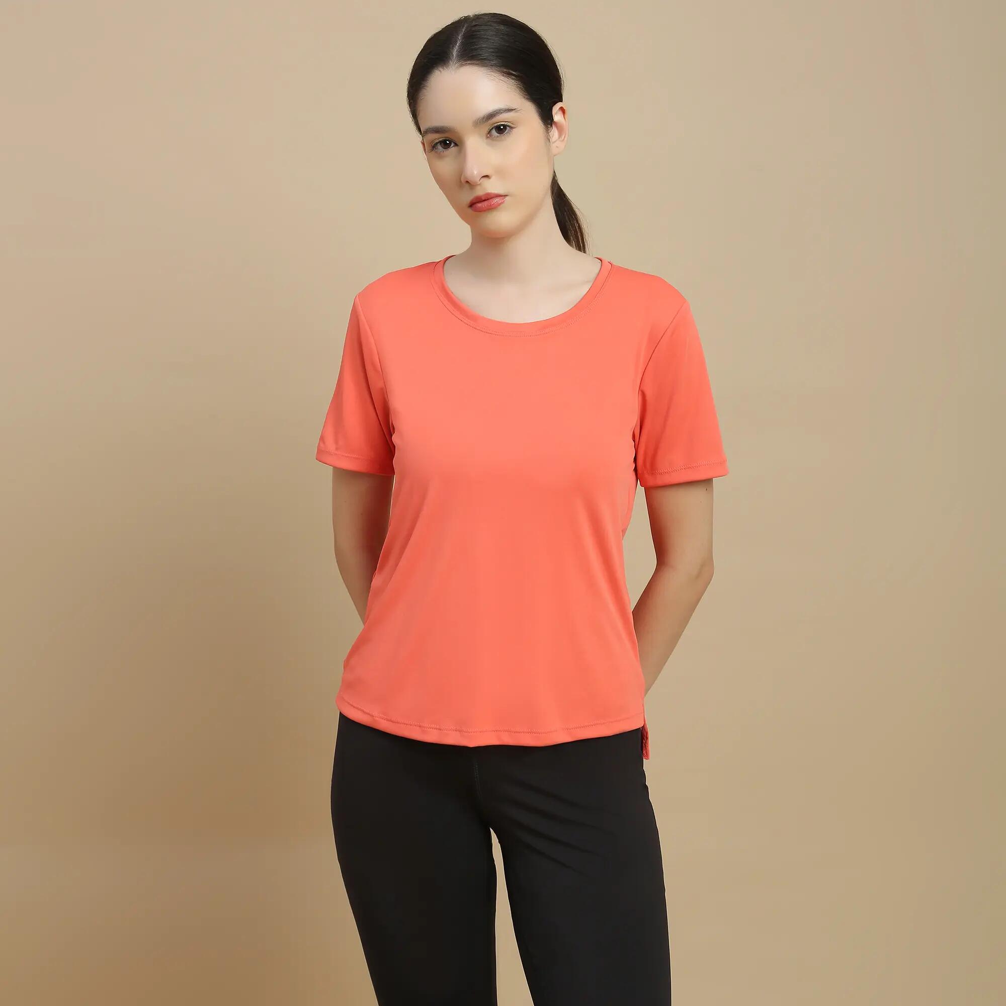 Women's Short-Sleeved Fitness T-Shirt - Pink-image-7