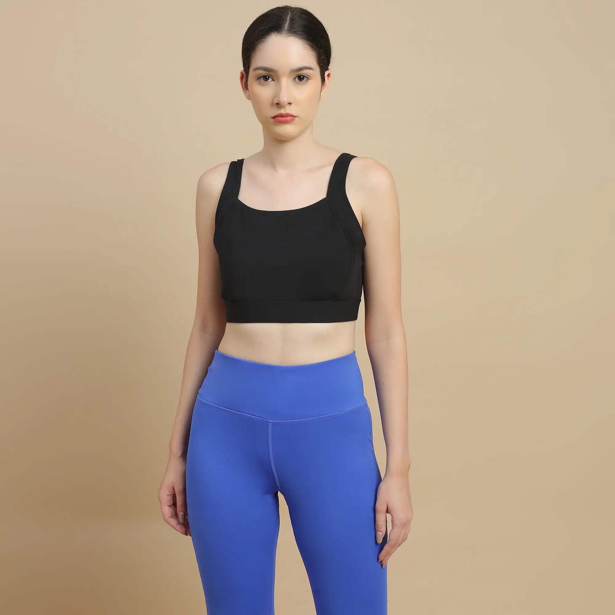 Women Cotton Sports bra with adjustable straps & hook -  1