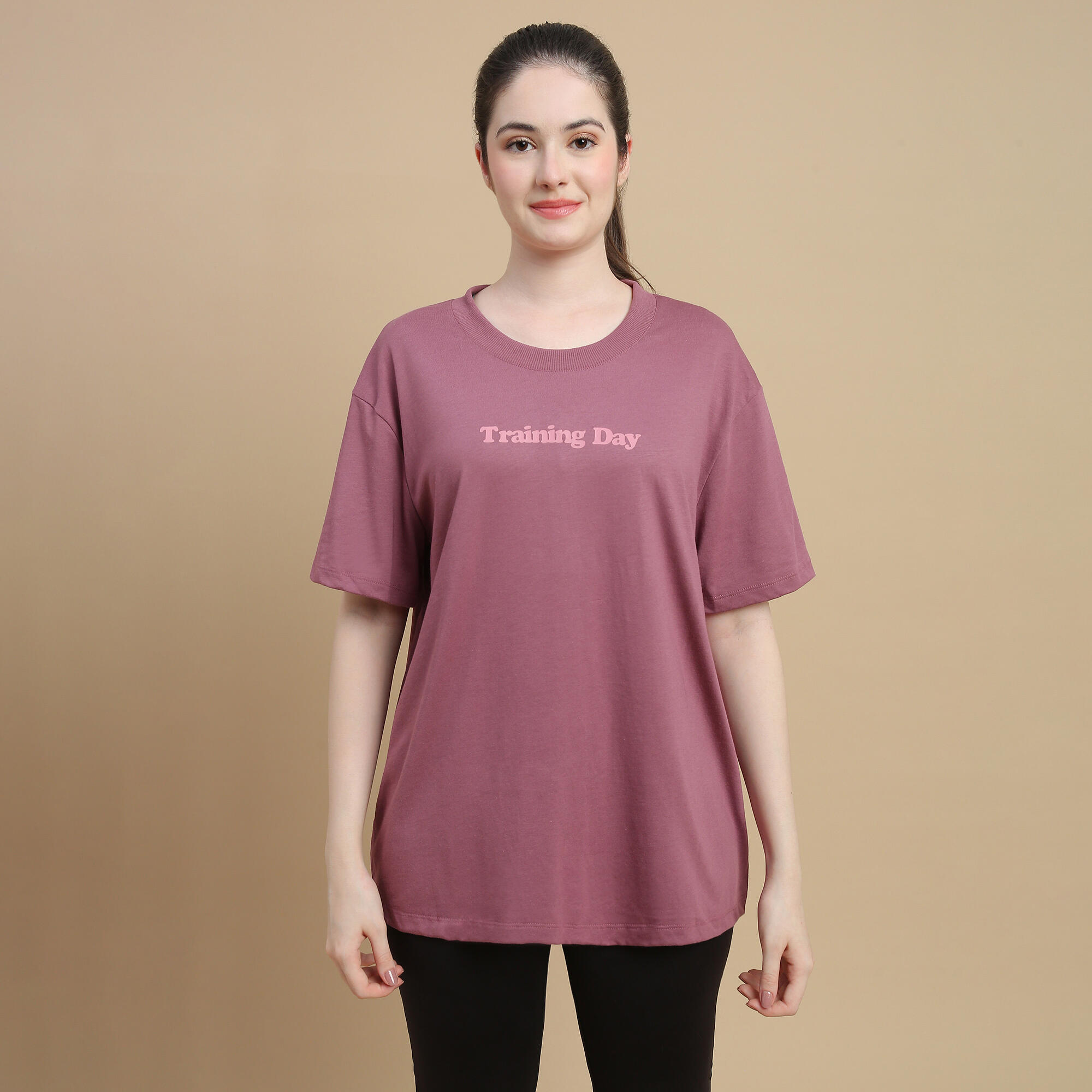 domyos Women's Oversize Cotton T-Shirt - White-picture-12