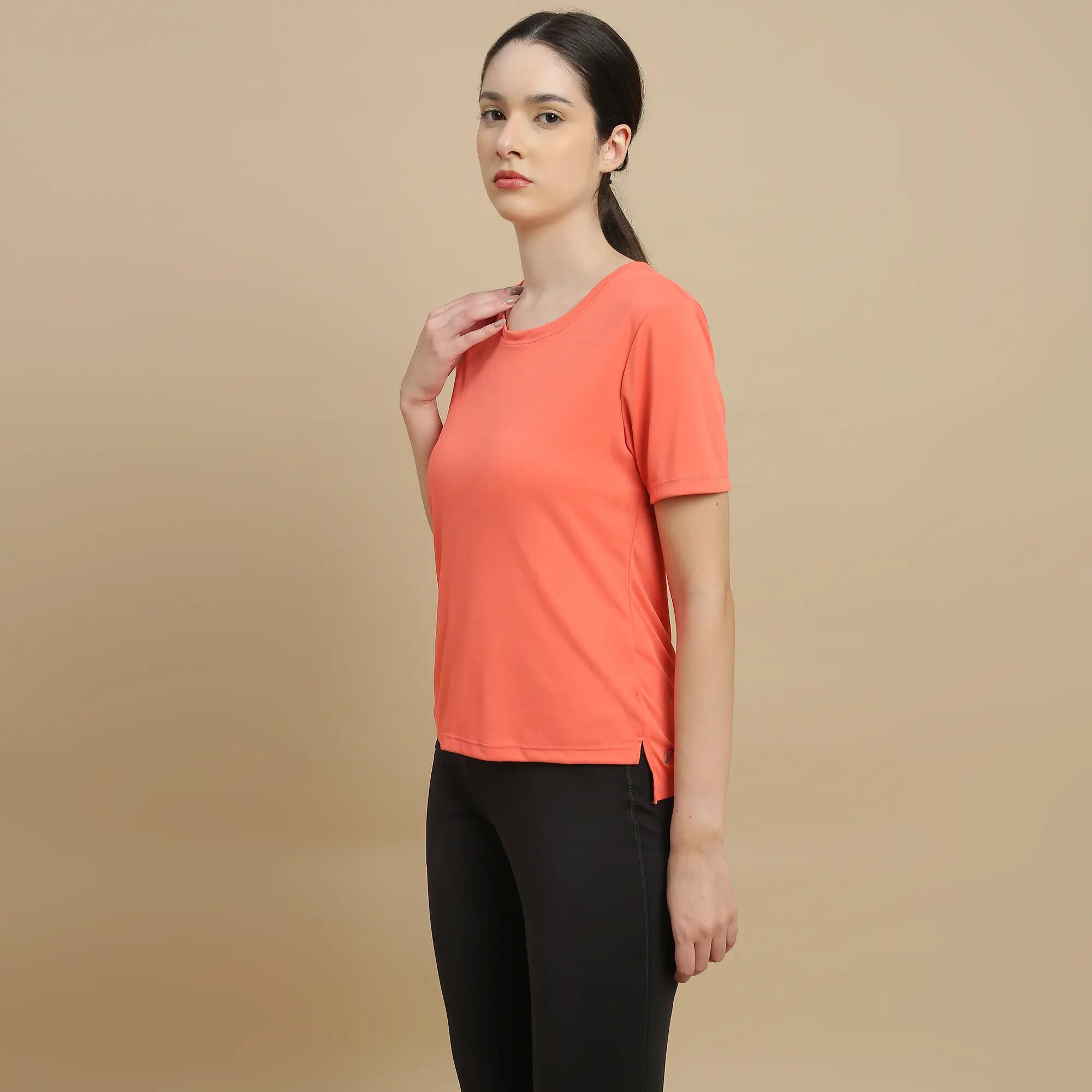 Women's Short-Sleeved Fitness T-Shirt - Pink -  2