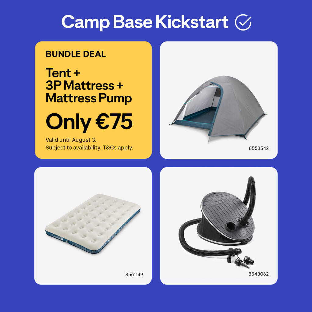3-person camping tent - MH100 - Grey
