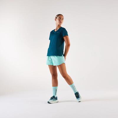Maglia running donna RUN 500 DRY lilla