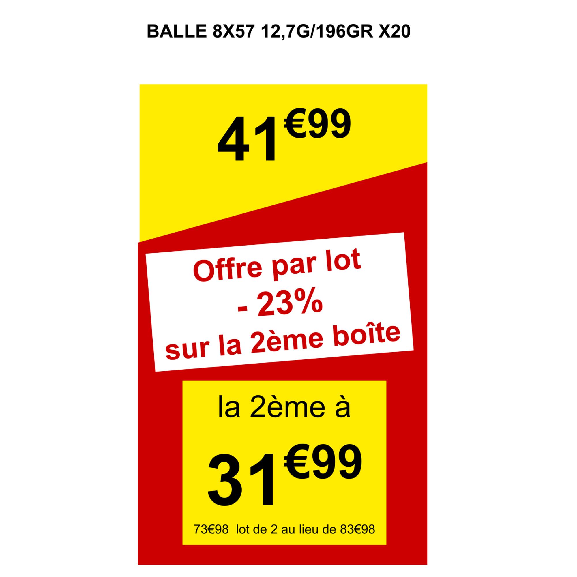 Balle 8x57 JRS 12,7G/196 GRS X20 2/3