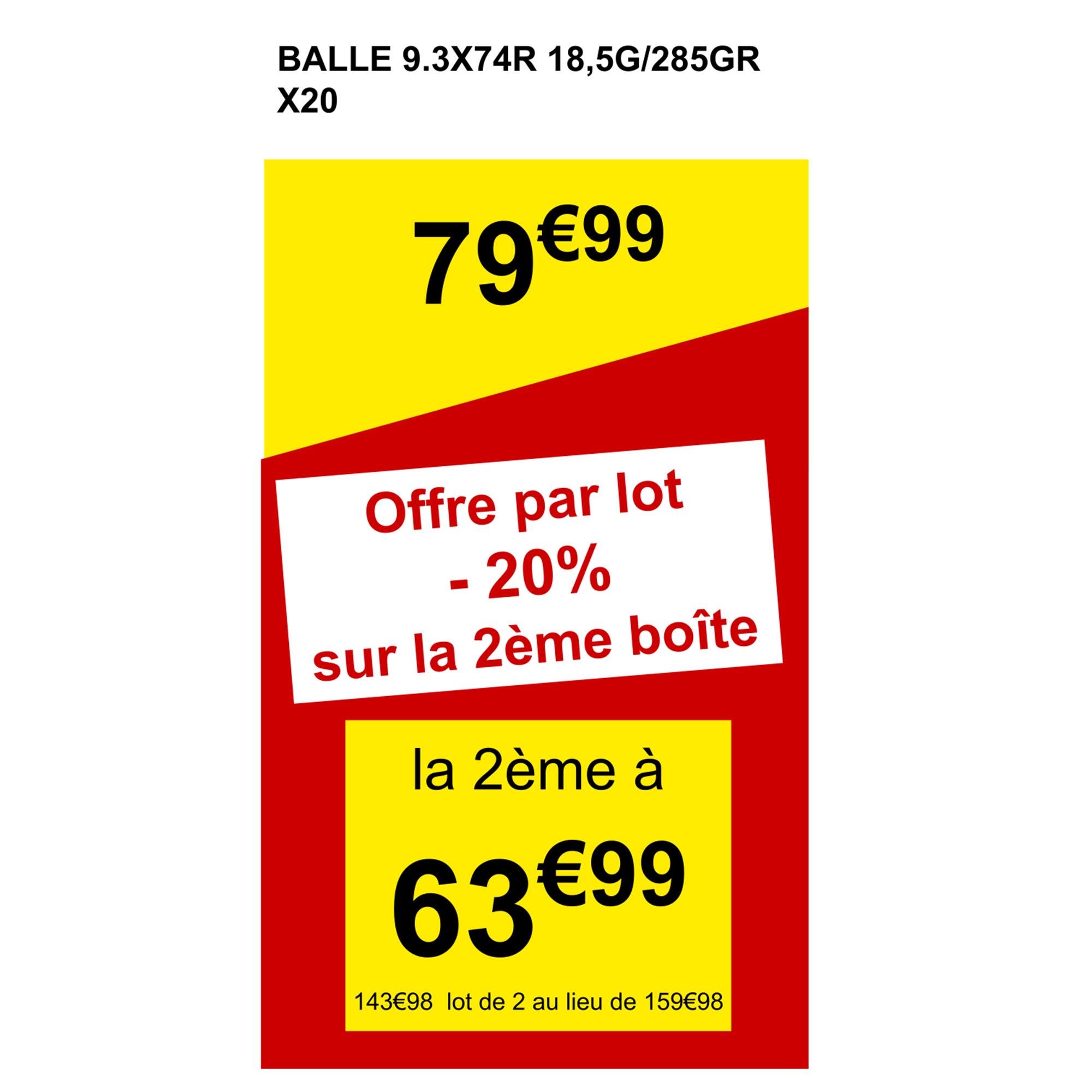 Balle 9,3X74R 18,5G/285GRS X20 2/4