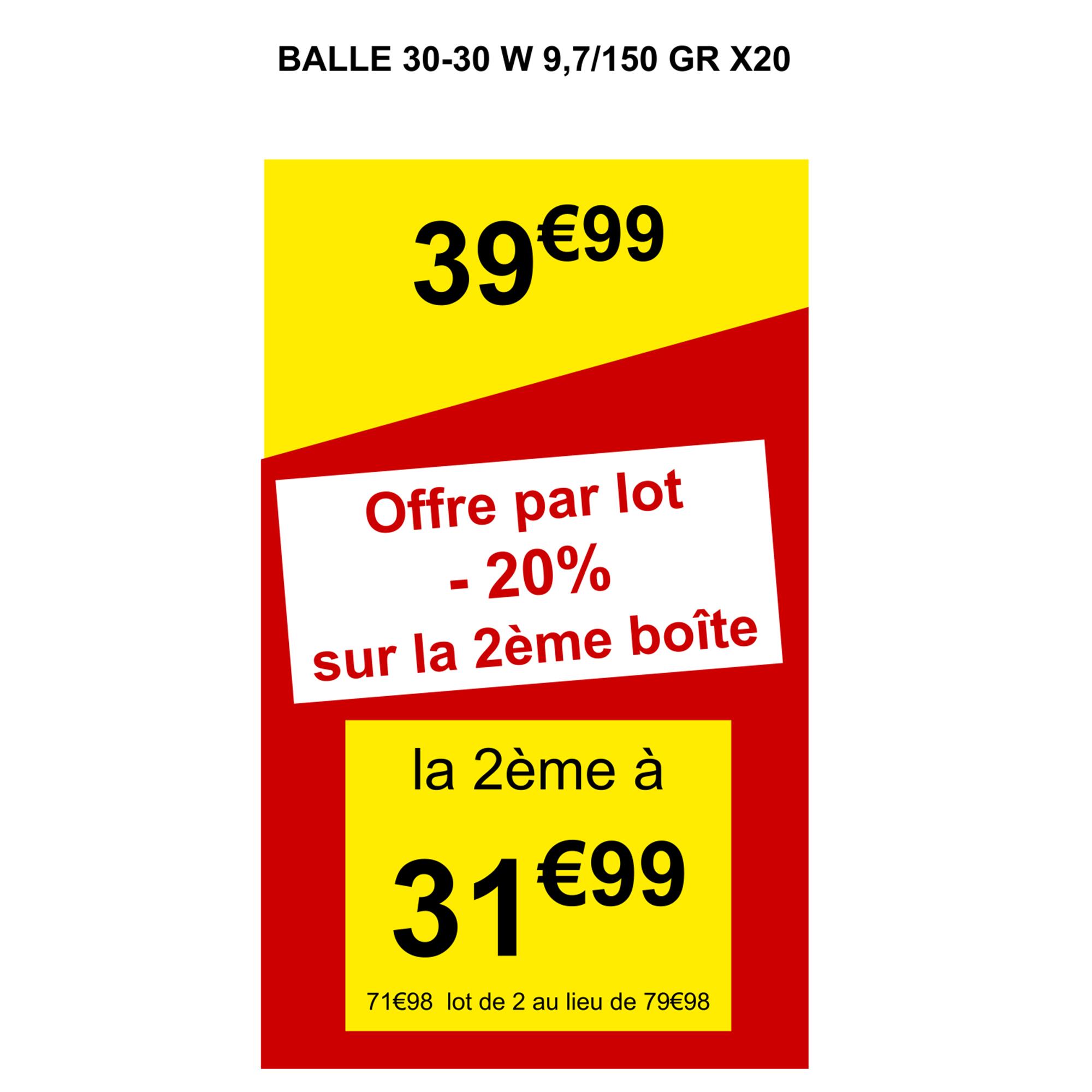 BALLE 30-30 W. 9,7g/150gr X20 2/4