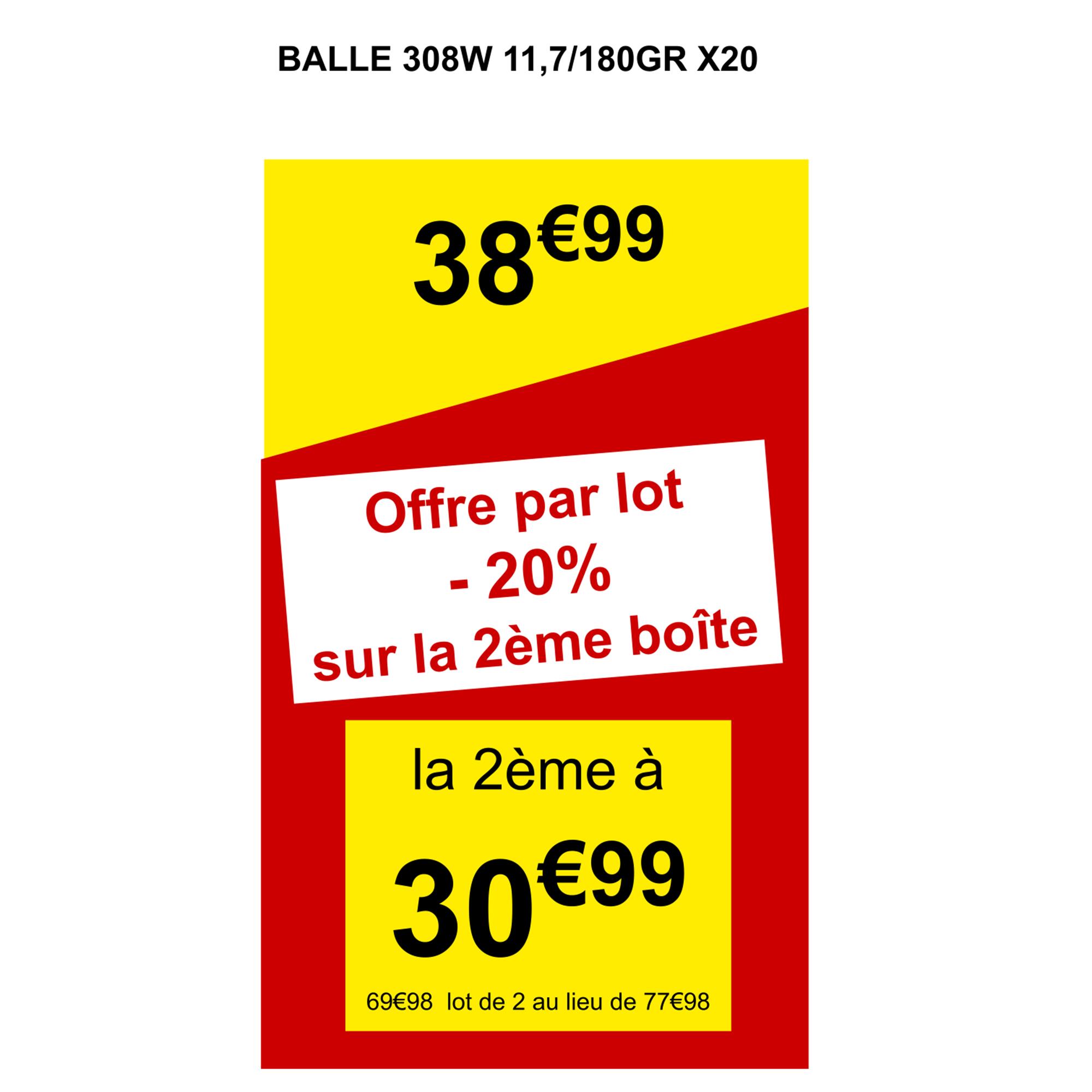 BALLE 308 W. 11,7g/180gr X20 2/4