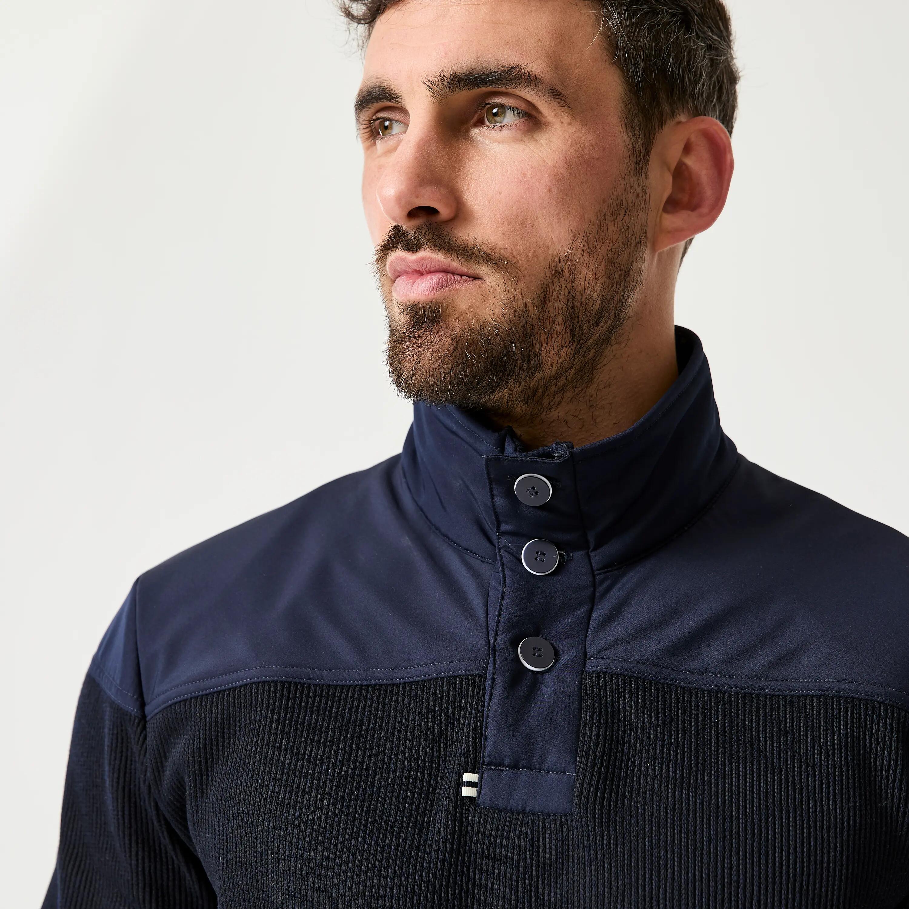 Pull marin de voile homme, 100 bleu marine 5/7
