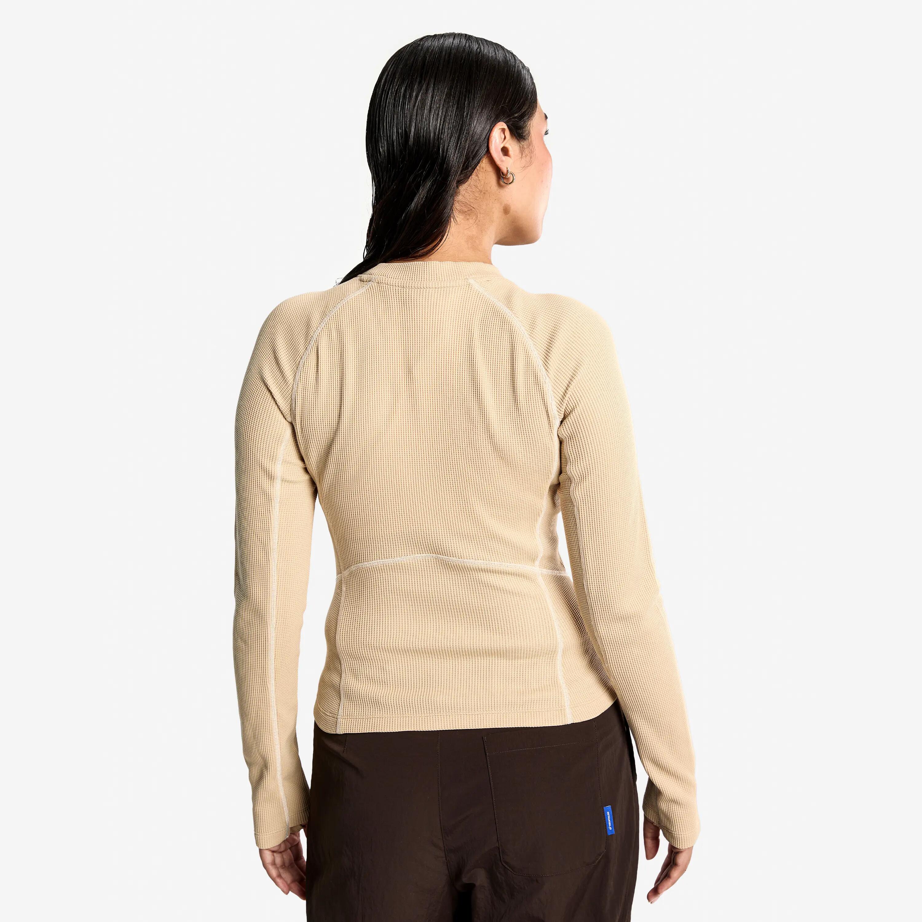 Camiseta de manga larga para mujer Layers, beige 3/5
