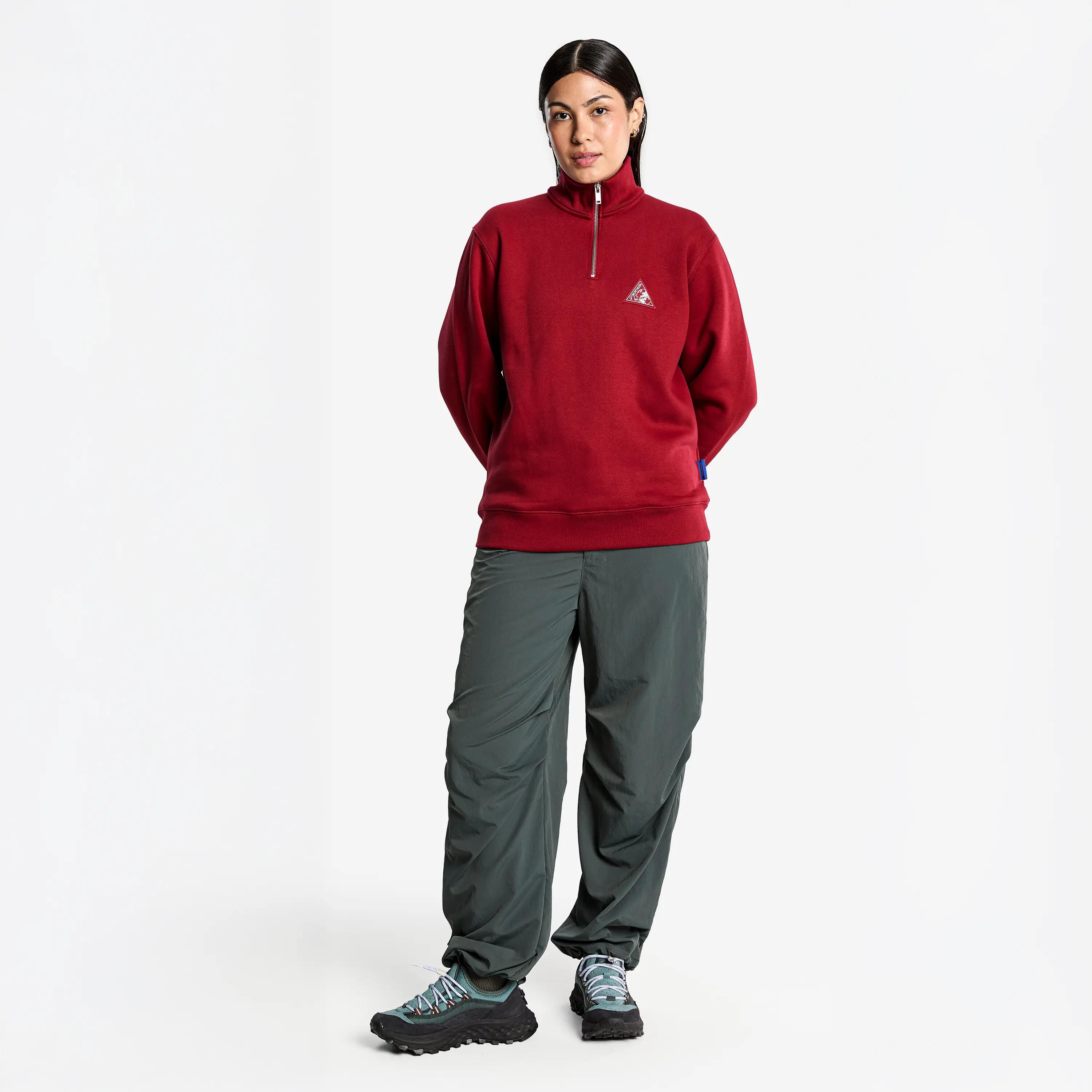 Sweatshirt Layers met ritskraag uniseks rood 2/7
