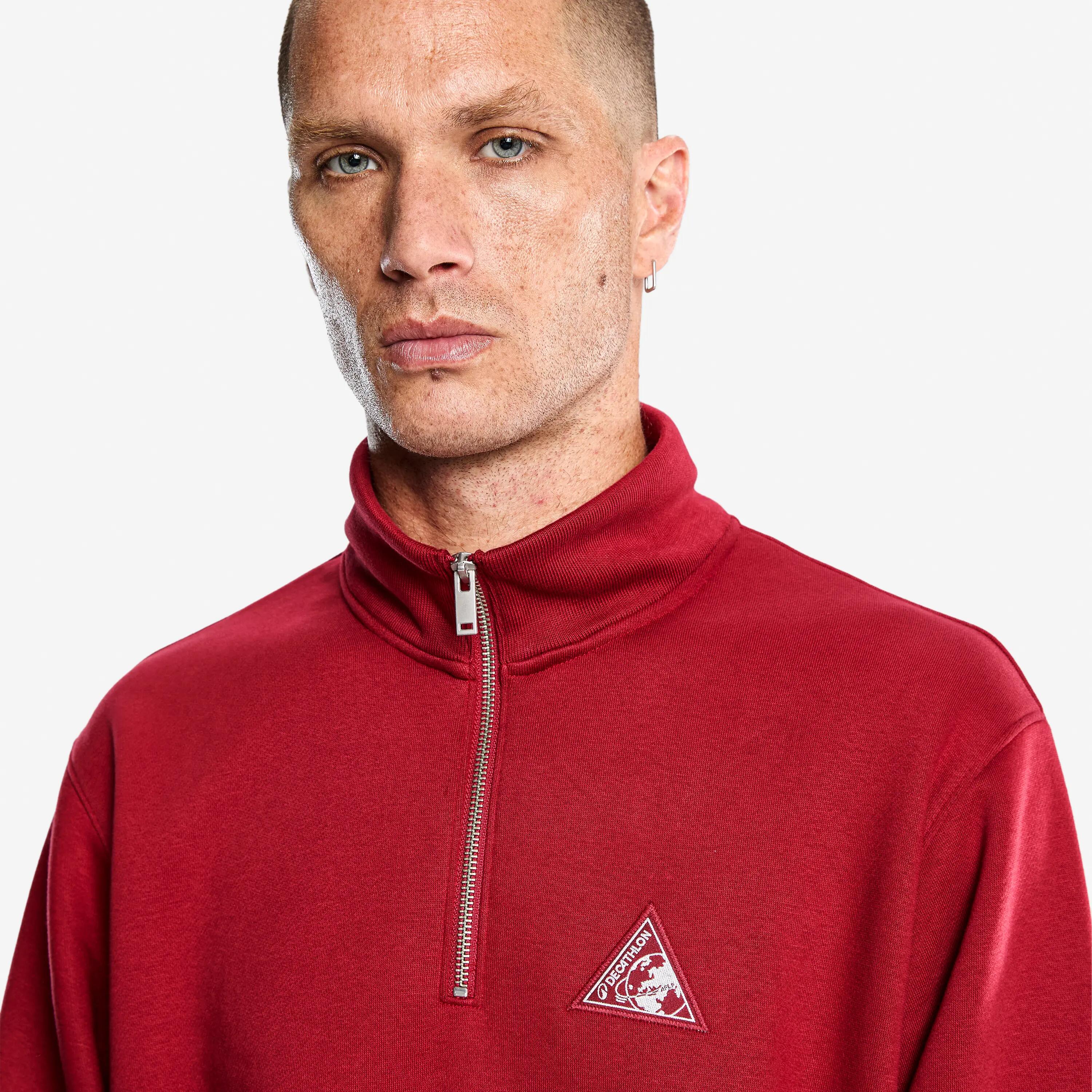 Sweatshirt Layers met ritskraag uniseks rood 4/7