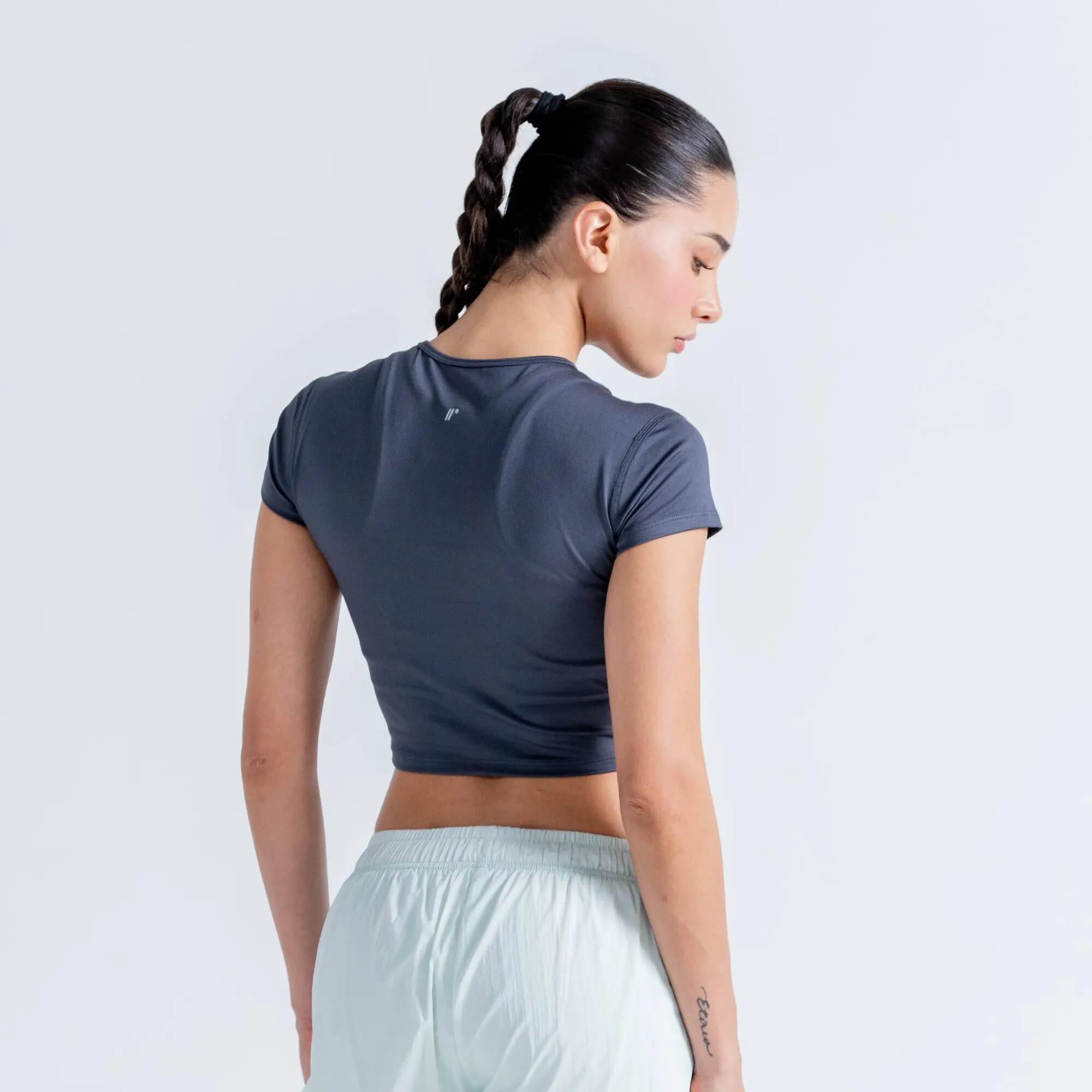 Crop Top deportivo para Mujer Chill Racketball - Gris 4/7