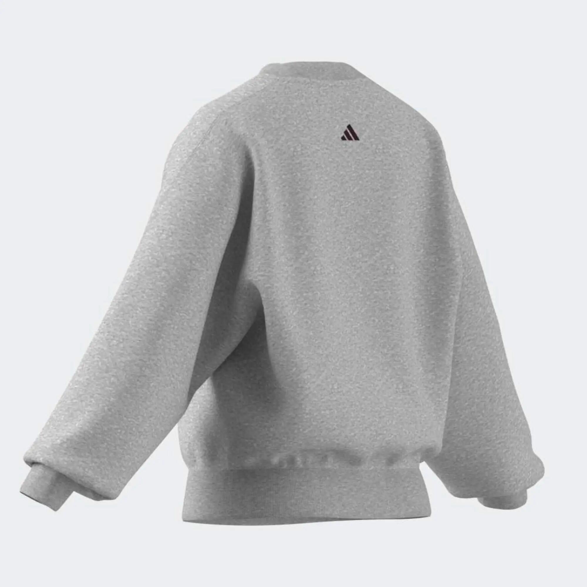 Sweatshirt com gola redonda de desporto mulher, cinzento 4/5