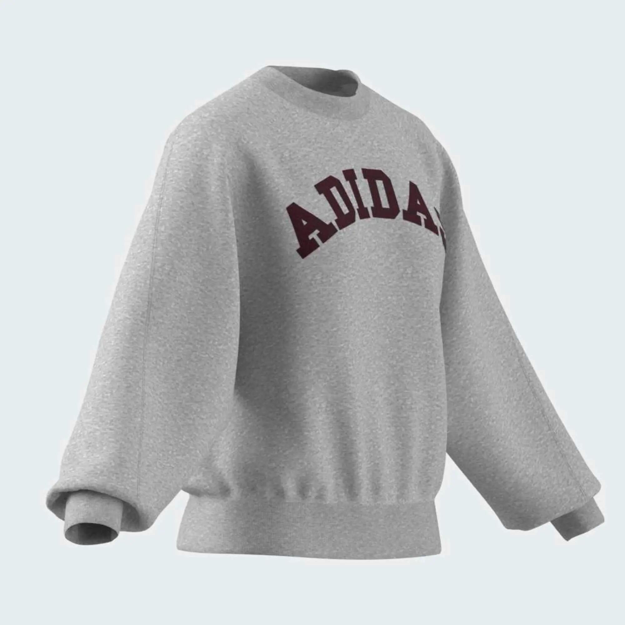 Sweatshirt com gola redonda de desporto mulher, cinzento 2/5