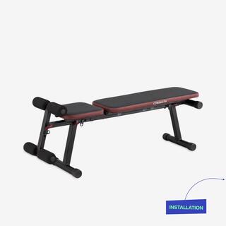 Gym Weight Bench, Foldable, 4 Incline levels, Supports upto 220kg, 500 - Black