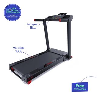 Smart Foldable Treadmill Upto 14 kmph, Supports upto 130kg, Run100E - Black