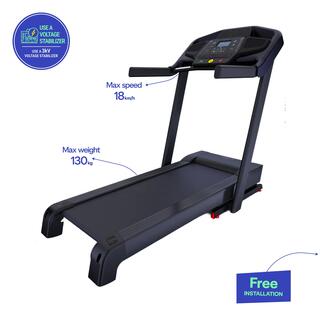 Treadmill Upto 18 kmph, Smart, Foldable, Supports upto 130kg, T900D - Black