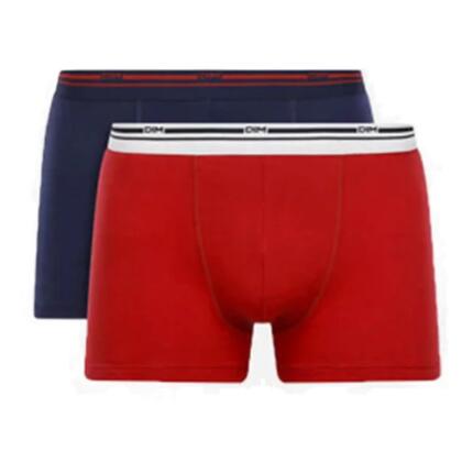LOT DE 2 BOXERS CLASSIC COLORS BLEU DENIM ROUGE LAVE