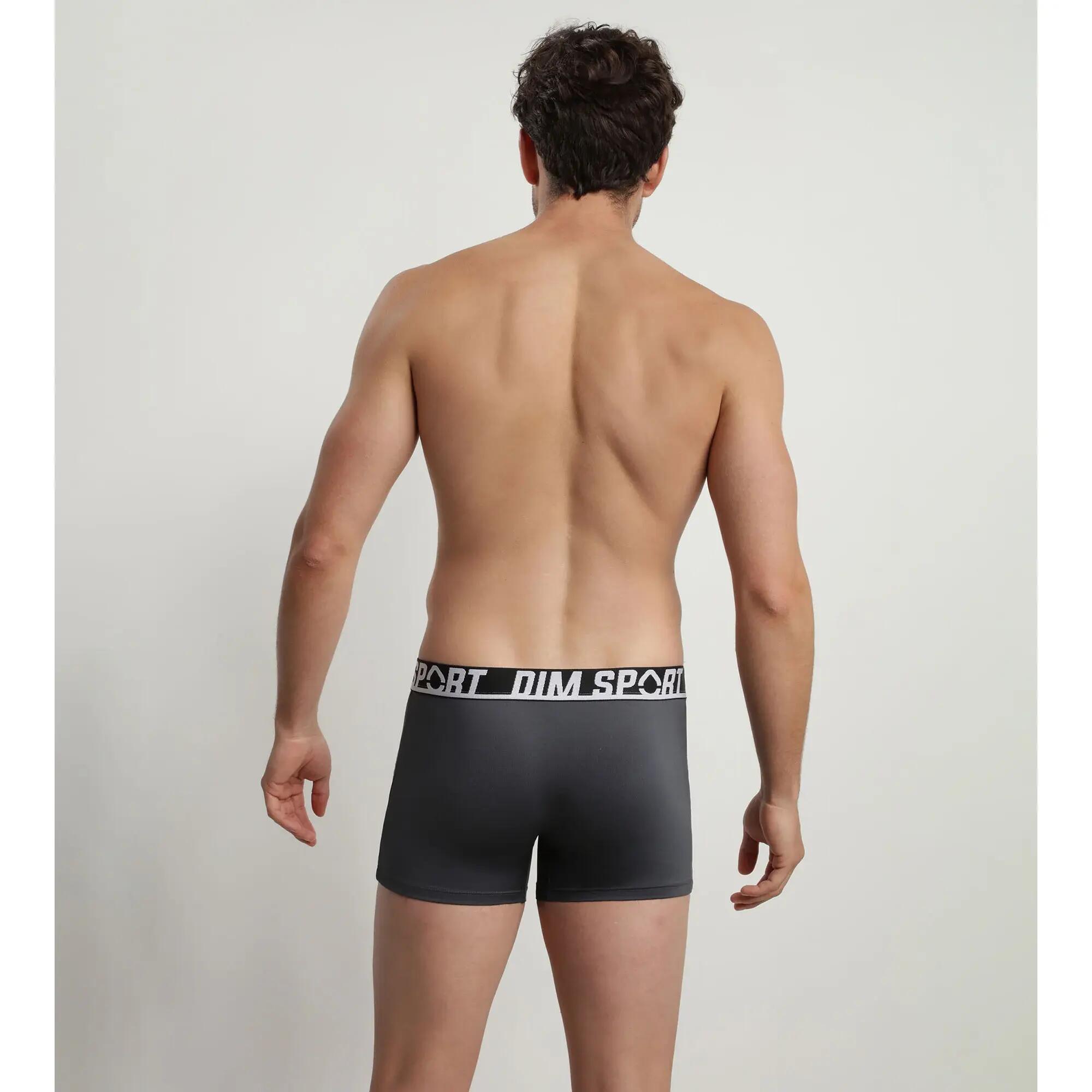 LOT DE 3 BOXERS SPORT MICRO NOIR GRIS VIOLET 3/3