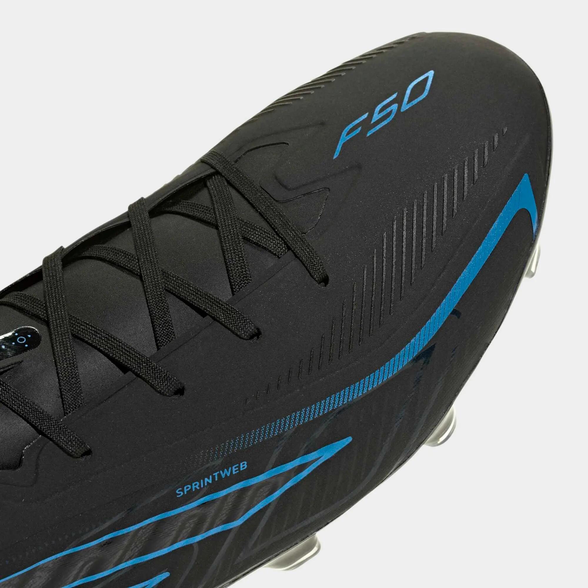 Voetbalschoenen F50 Pro FG zwart/blauw 7/16