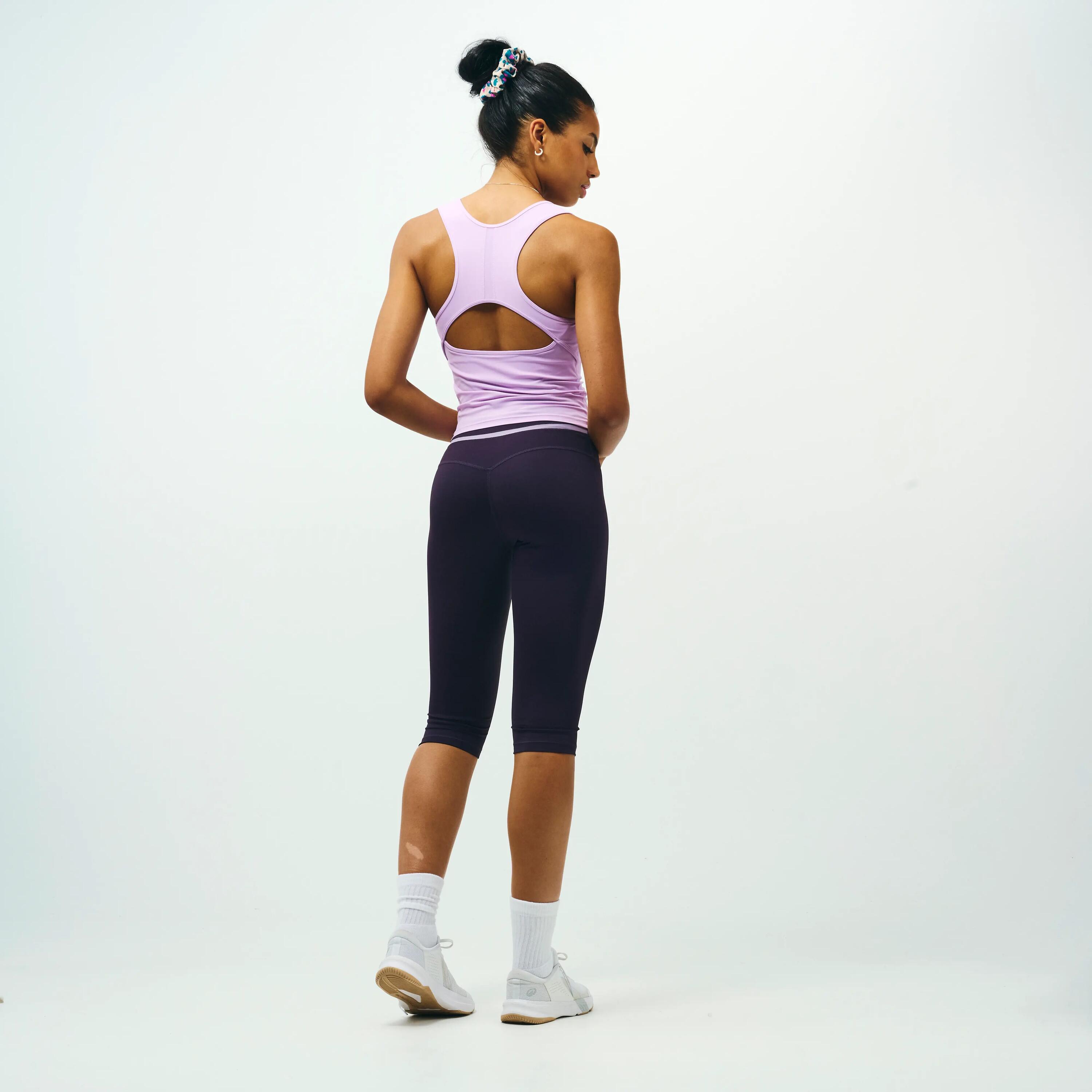 Capri de sport opaci și elastici Colecție limitată Pilates mov Damă 8/9