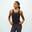 Maiou cu guler rotund elastic Powerful Pilates maro Damă