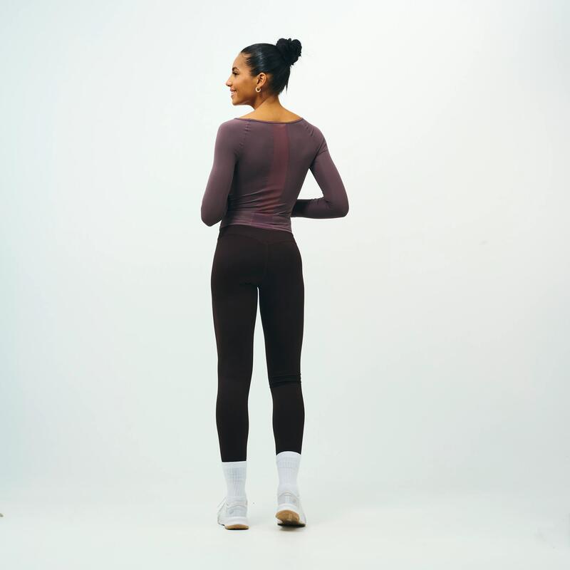 Colanți sport modelatori Powerful Pilates maro Damă