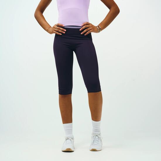 Capri de sport opaque et extensible femme, Collection limitée Pilates violet