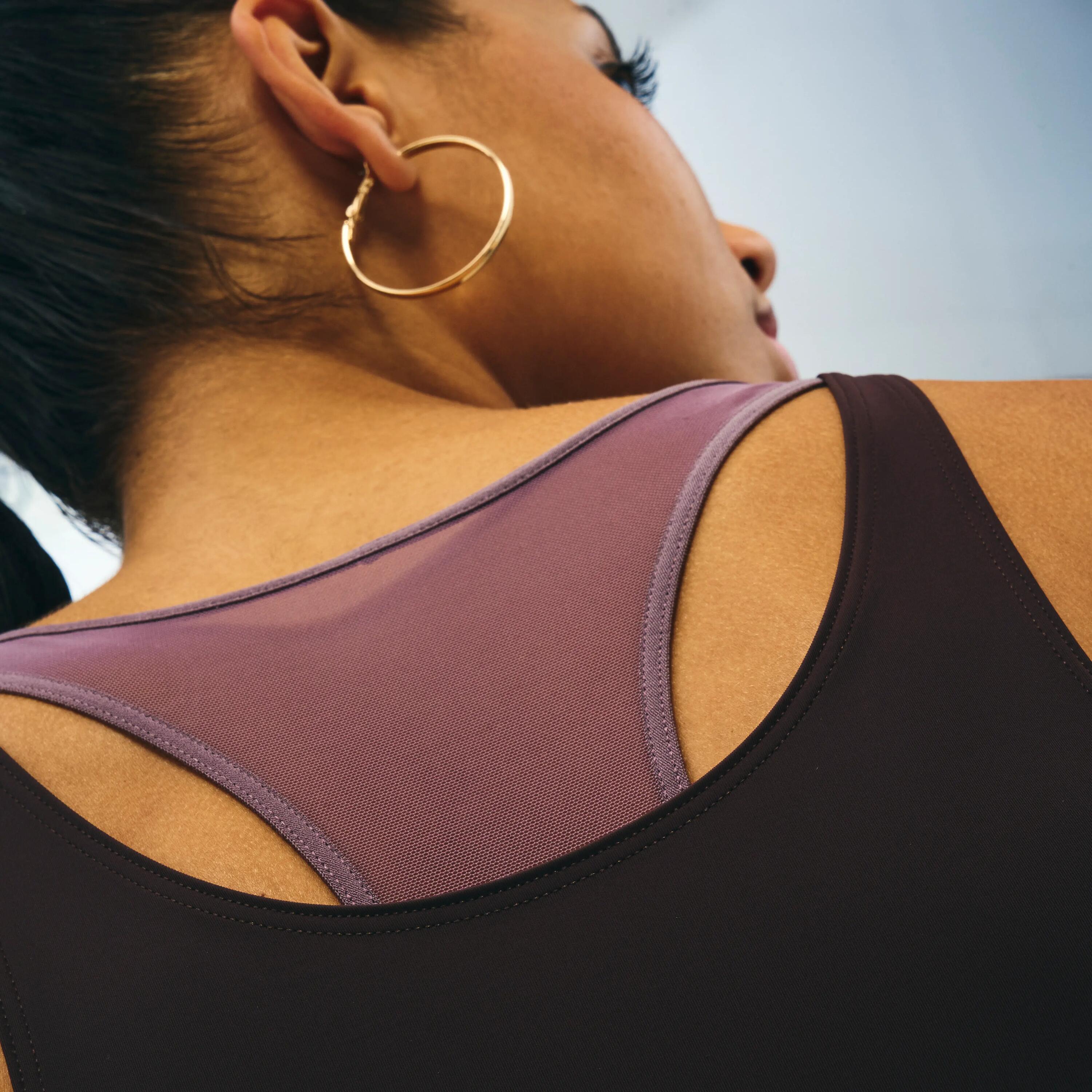 Samarreta sense Mànigues Powerful Pilates Dona Marró Coll Rodó Elàstica 5/14