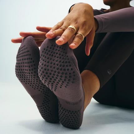Chaussettes antidérapantes femme, noir