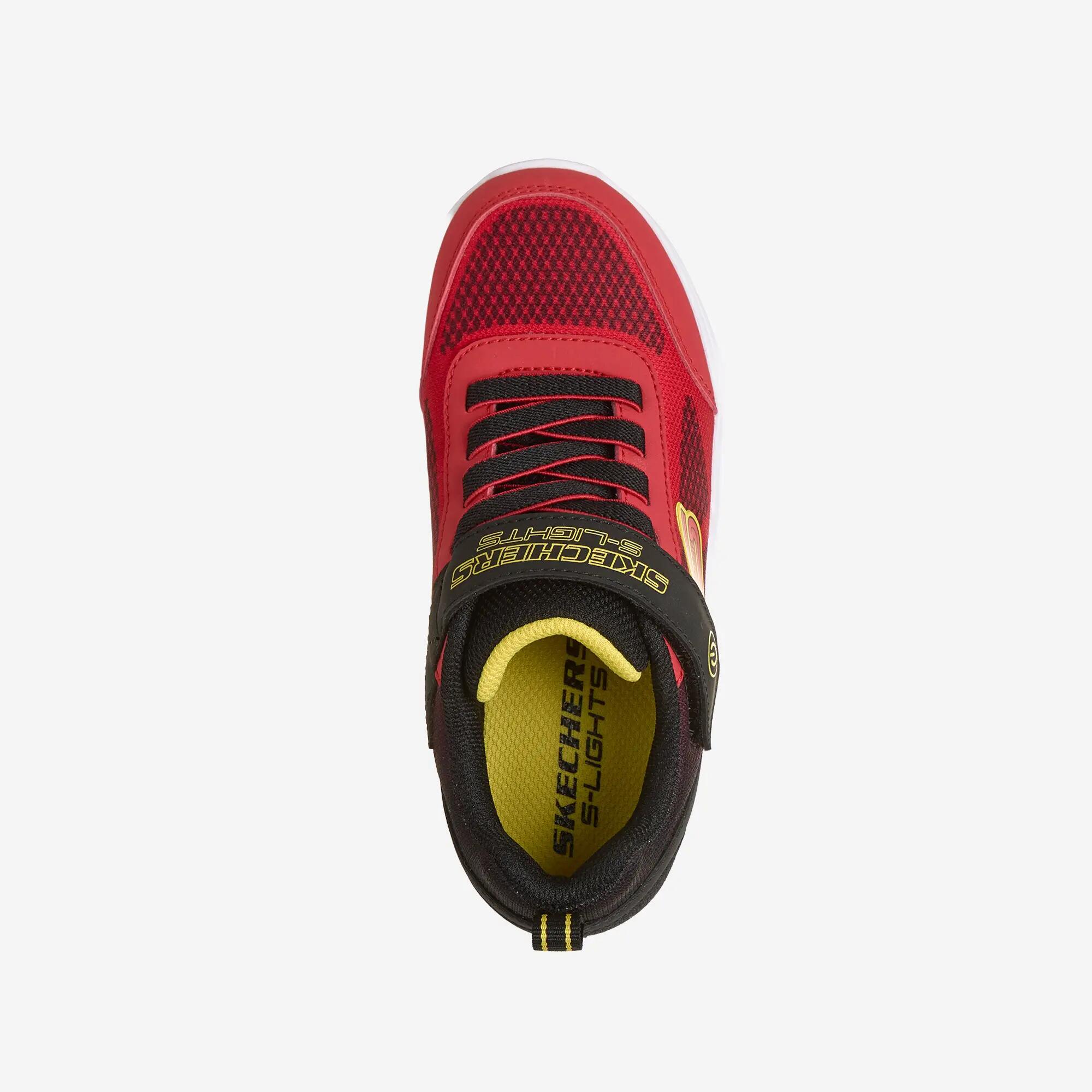 Calçado para criança com luz, vermelho e preto 2/5