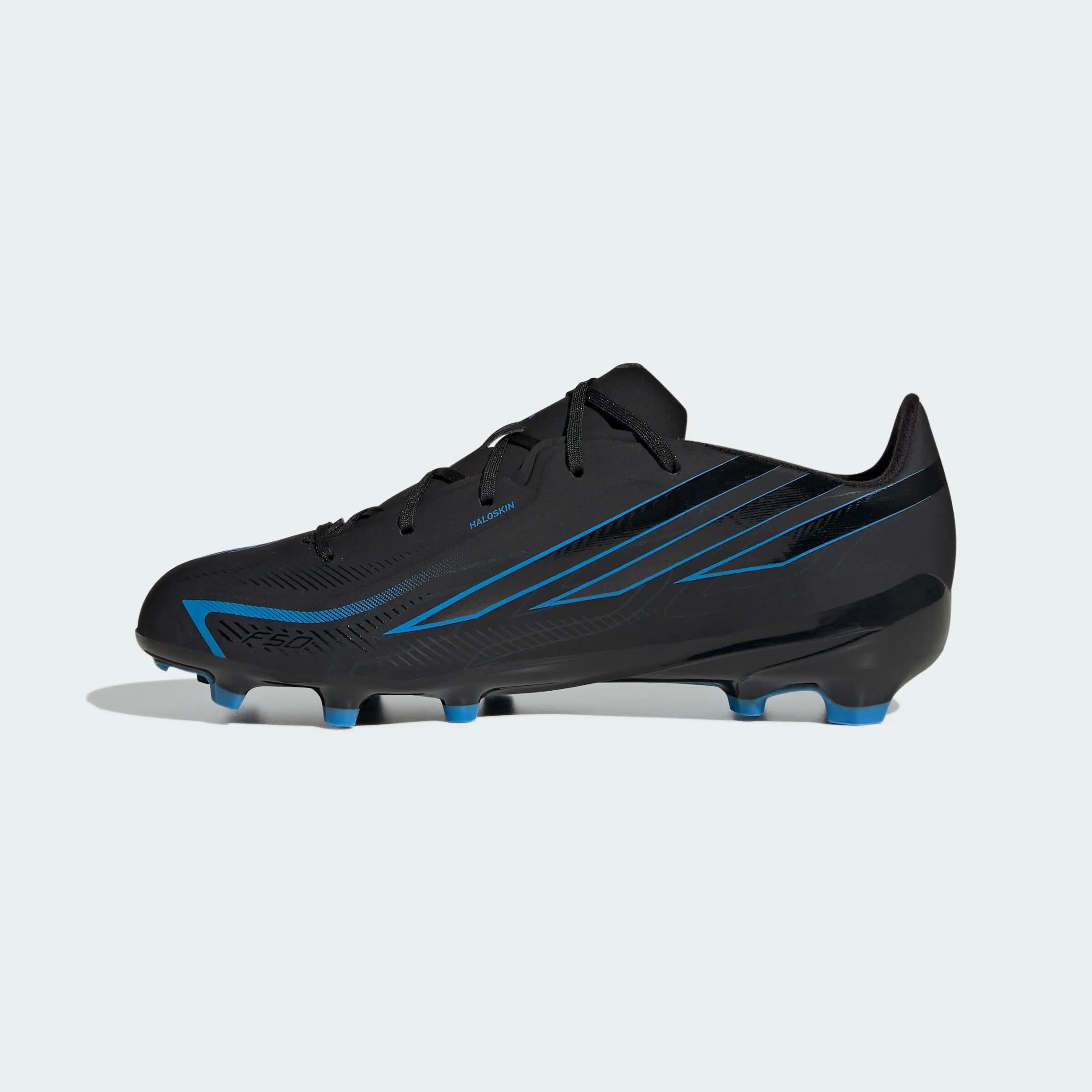 Voetbalschoenen F50 League voor kinderen FG zwart/blauw 5/10