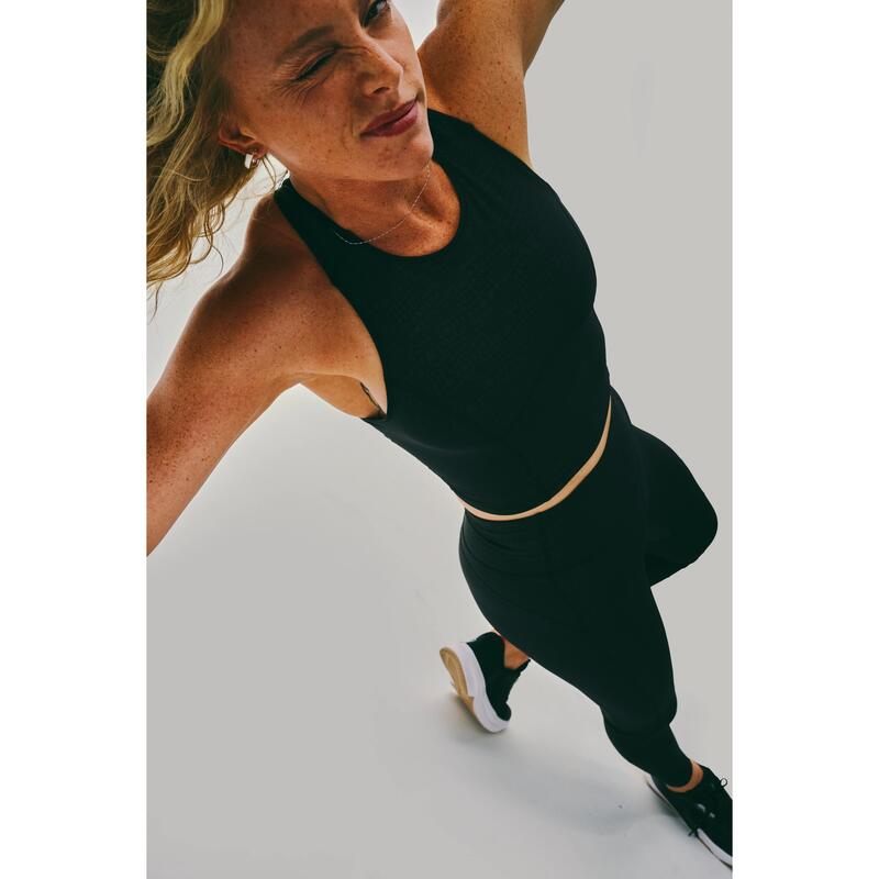 Maiou de sport scurt modelator Shape negru și turcoaz Damă