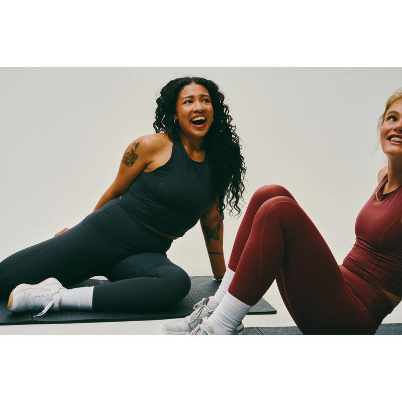 Kadın Yüksek Belli Spor Taytı - Koyu Gri - Shape
