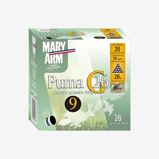 Cartouche PUMA 26g calibre 20/70 plomb n°9 x25