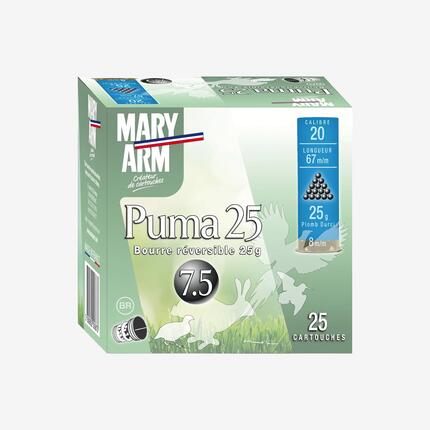 Cartouche PUMA 25g calibre 20/67 plomb n°7,5 x25