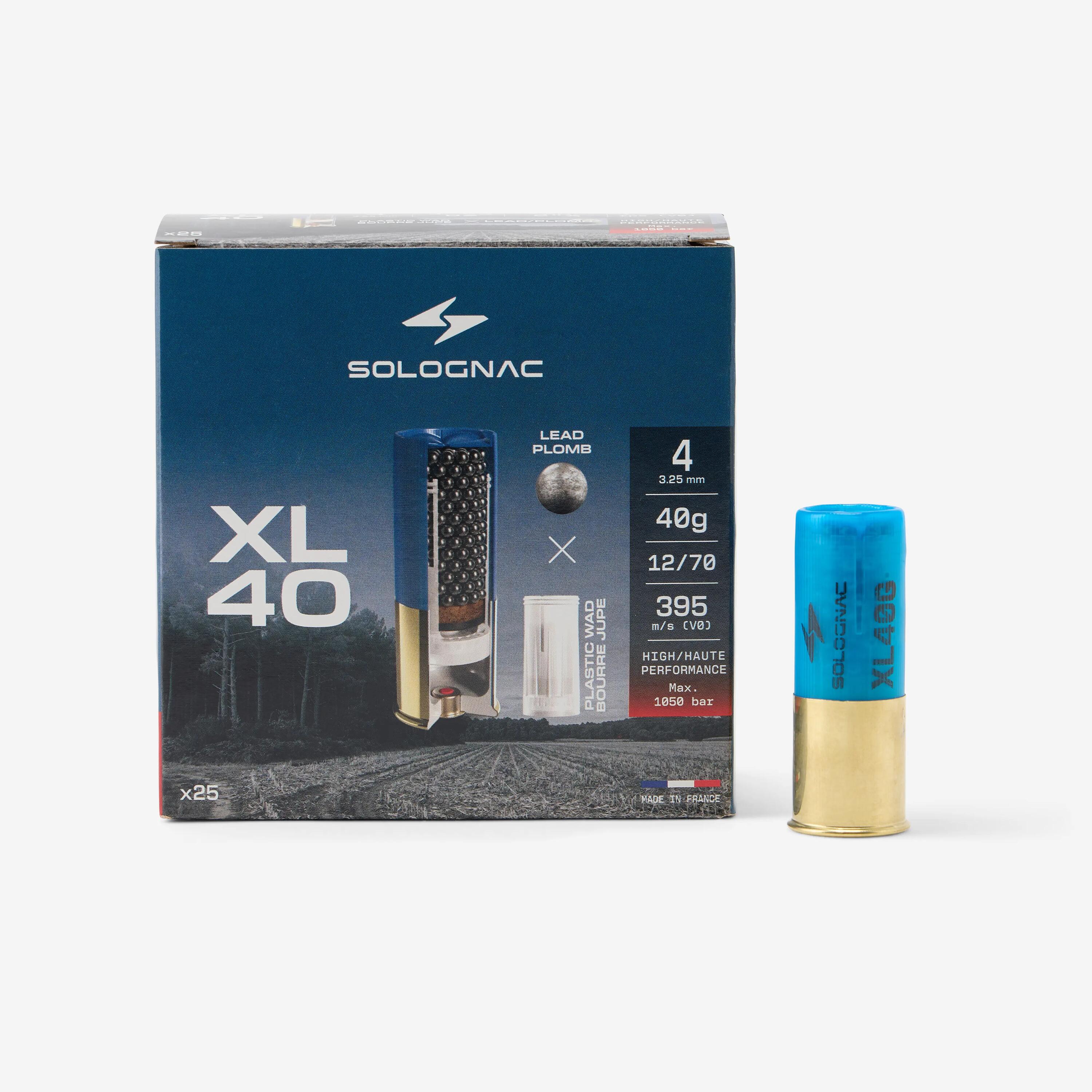 Cartutx XL100 40 g Calibre 12/70 Perdigó N.° 4 X25 2/5