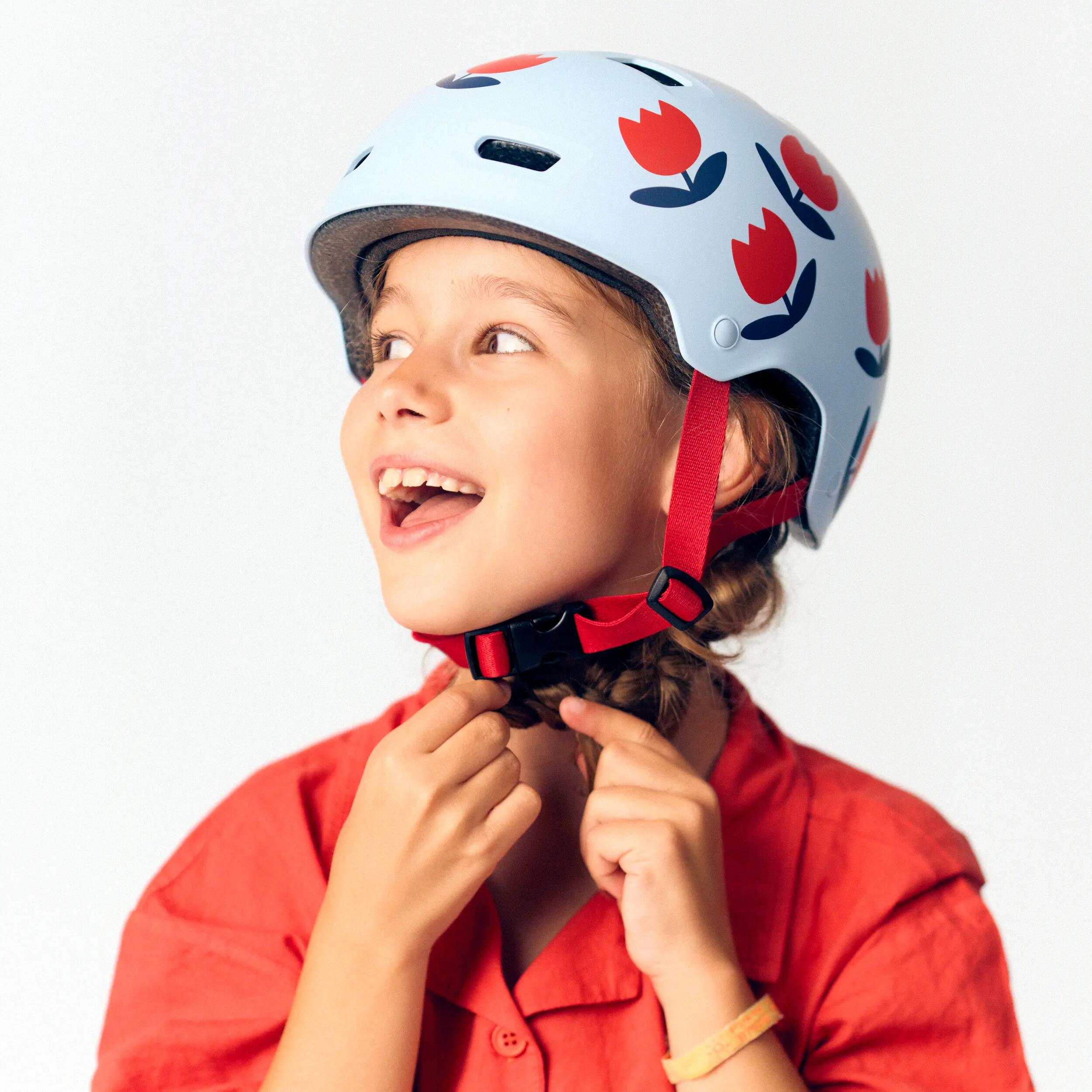 Casque vélo ville bol enfant Mathilde Cabanas X Decathlon Tulipes 3/17