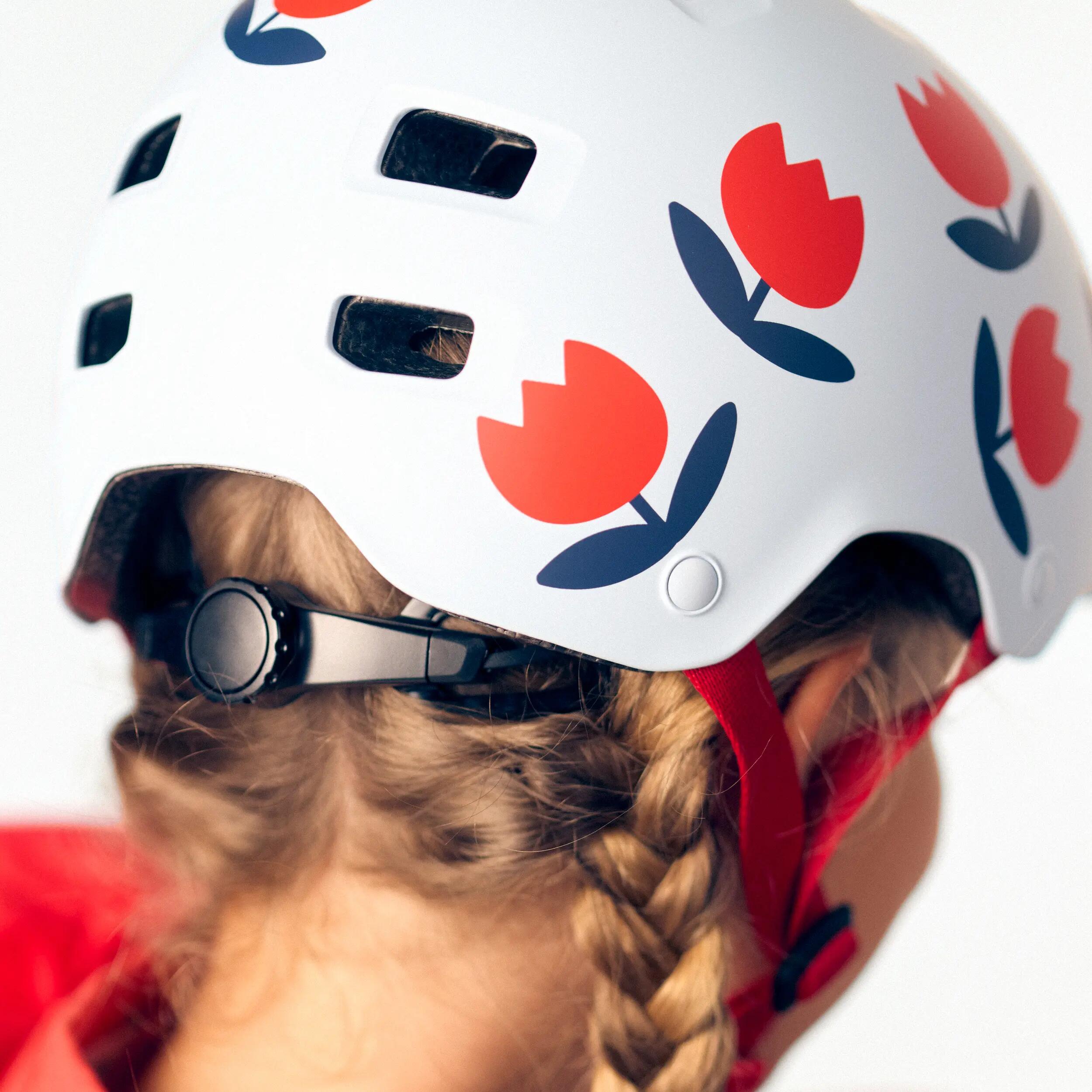 Casque vélo ville bol enfant Mathilde Cabanas X Decathlon Tulipes 4/17