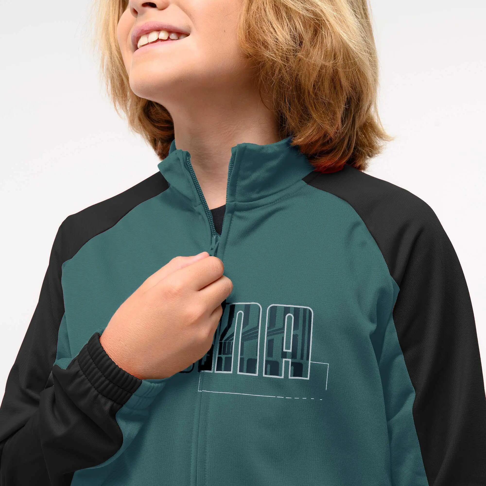Ensemble de survêtement polyester enfant, vert et noir 2/4