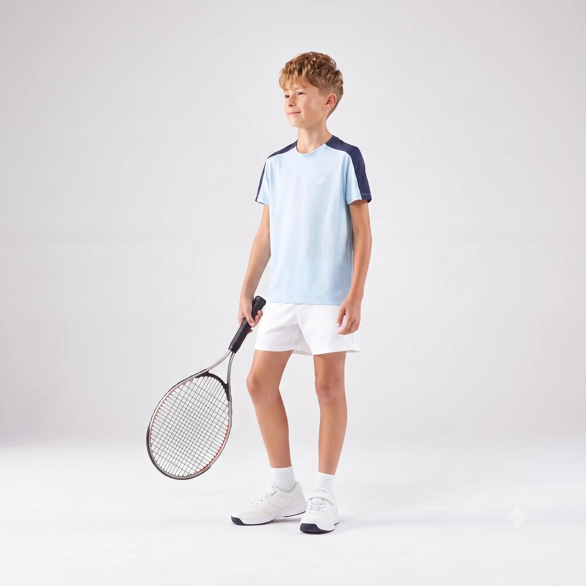 Kids' Tennis Crew-Neck T-Shirt Dry - Blue -  5