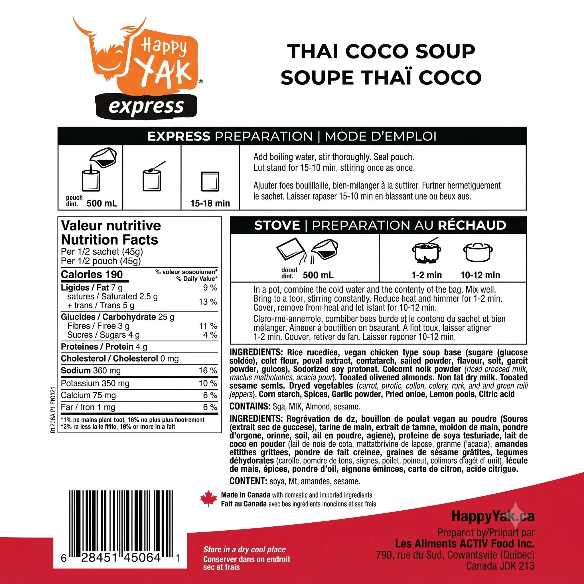 Freeze-Dried Hiking Soup, Coconut Thai 90 g 2/3