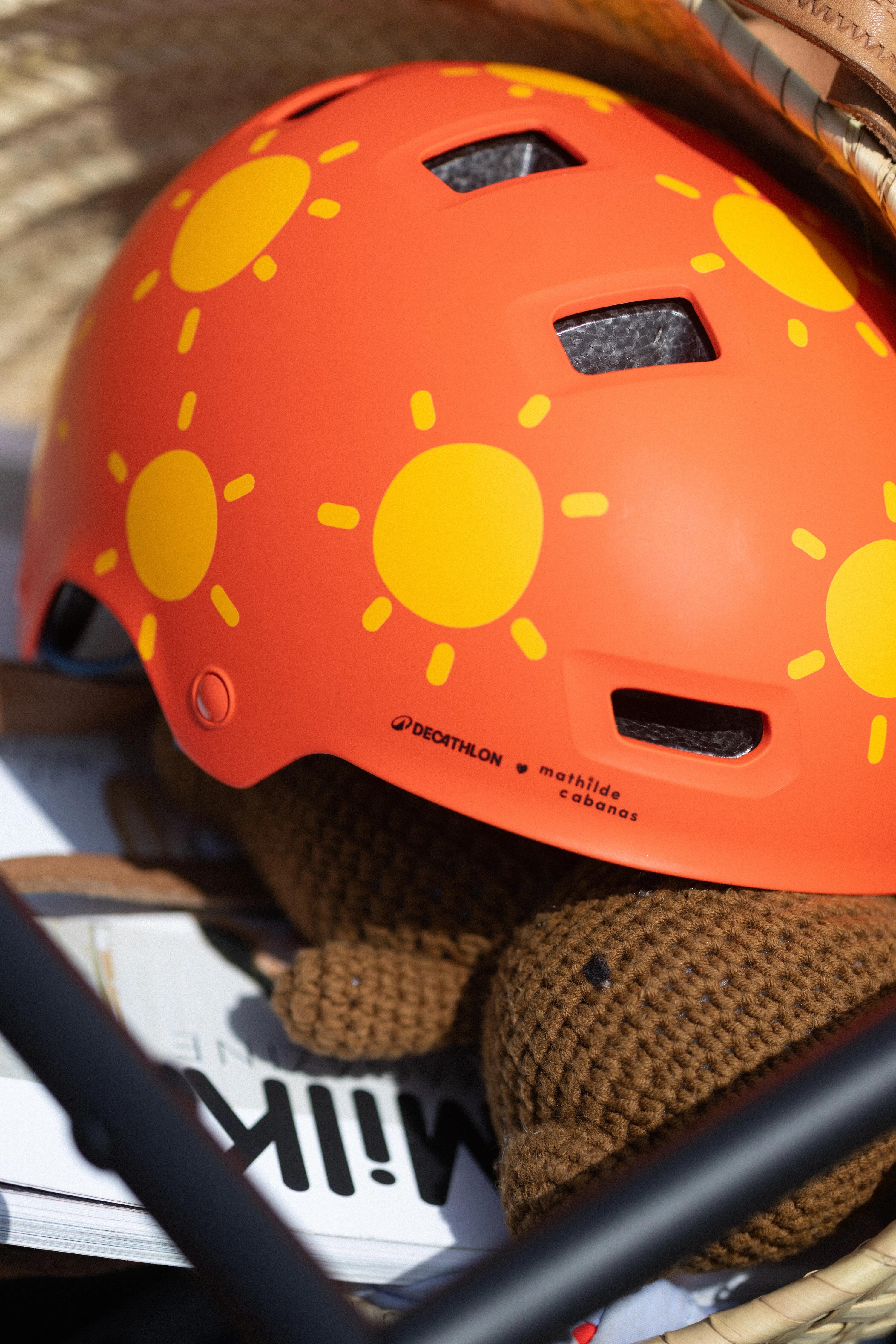 Casque vélo ville bol enfant Mathilde Cabanas X Decathlon Soleils 13/15
