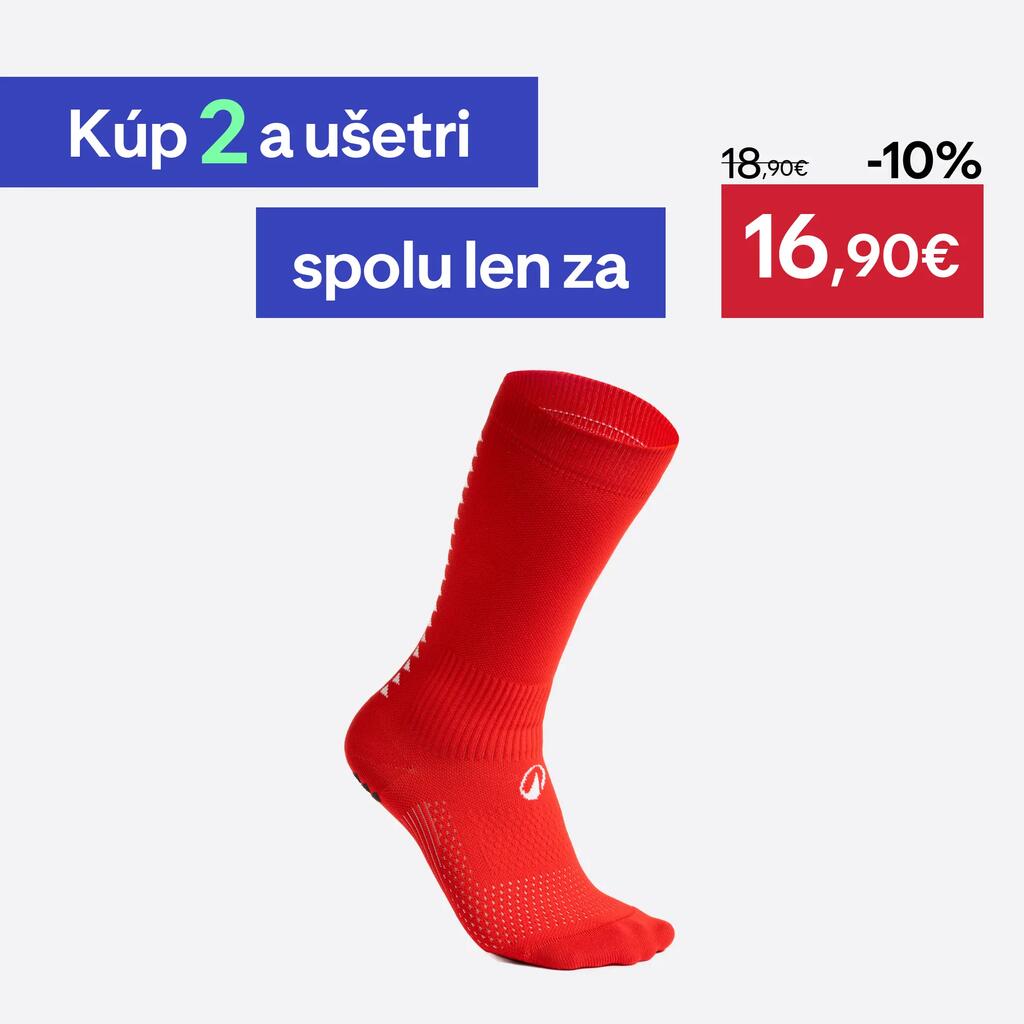 Detské futbalové ponožky Viralto II protišmykové polovysoké červené
