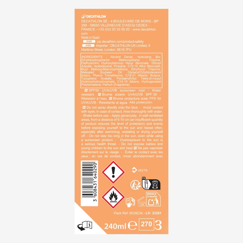 Fényvédő permet SPF50, 200 ml