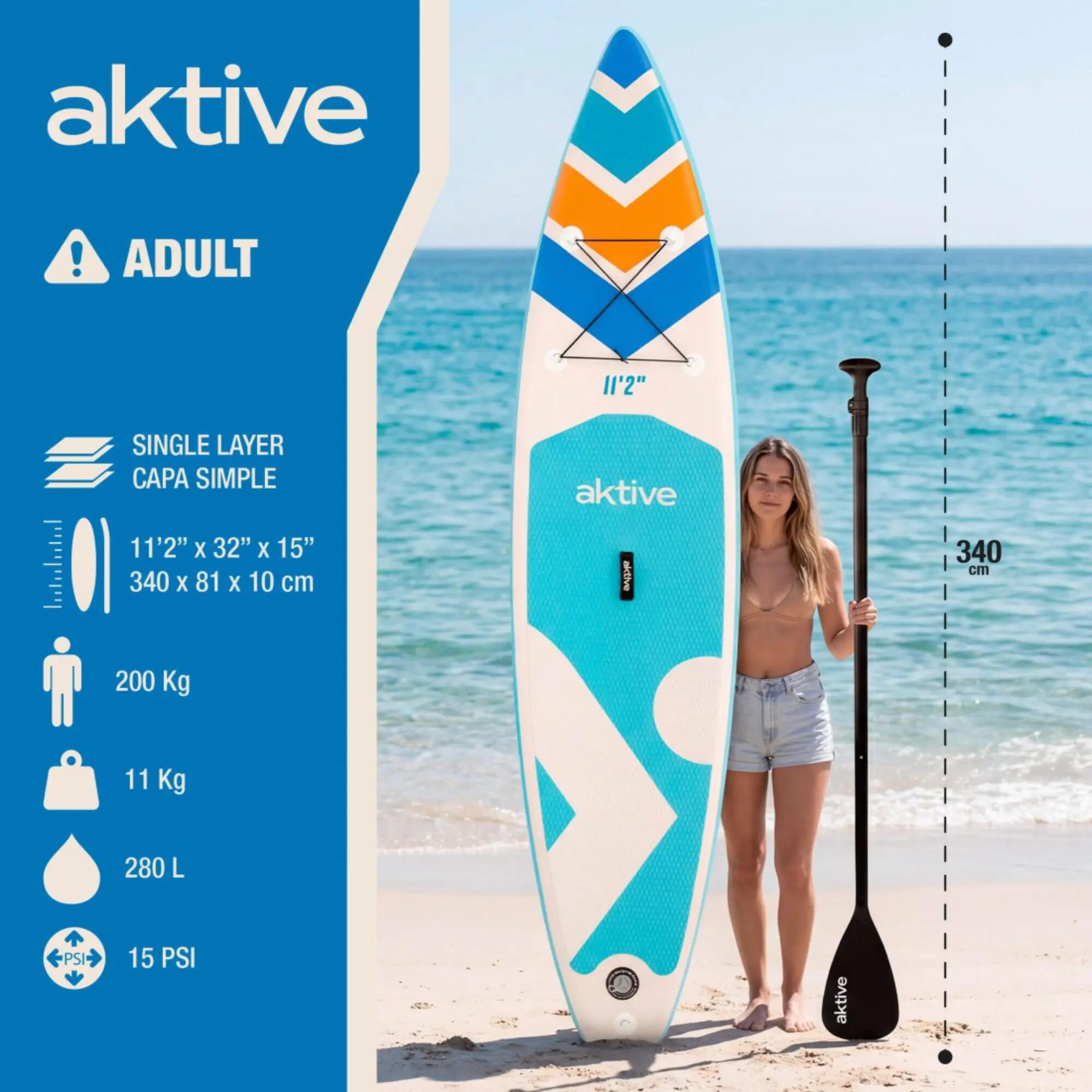 Tabla paddle surf hinchable 11.2" hasta 200 kg 3/4