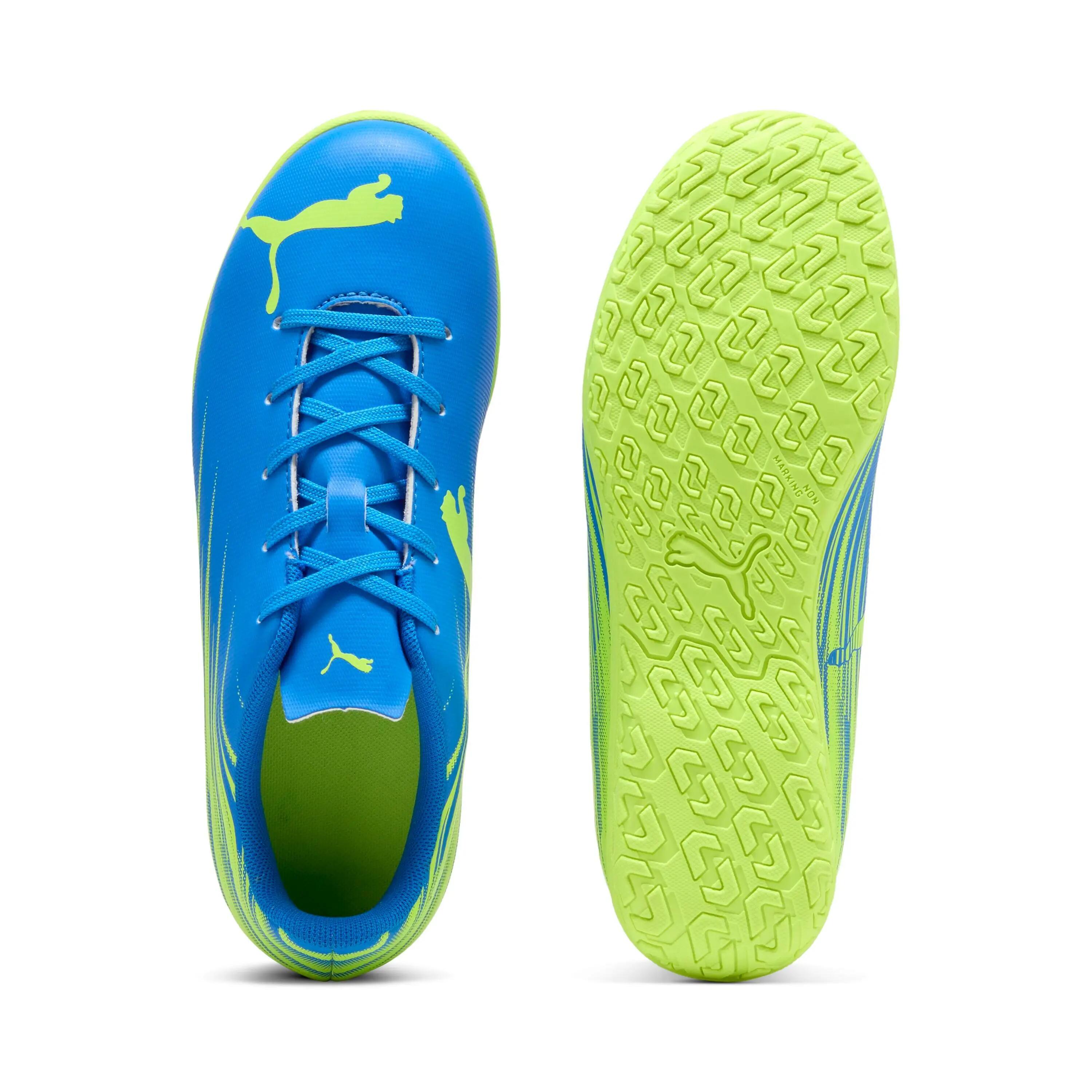 Buty dla dzieci do piłki nożnej halówki PUMA ATTACANTO II IT Jr Ultra Blue-Lime 3/6