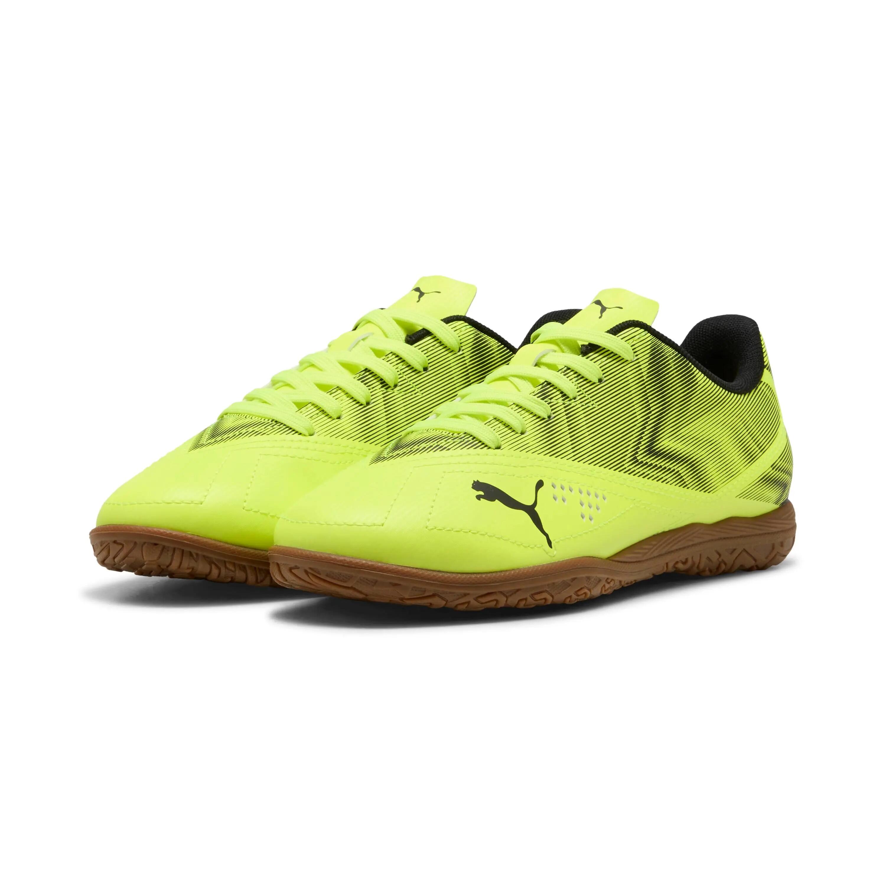 Buty dla dzieci do piłki nożnej halówki PUMA RAPID IT Jr Lime Squeeze- Black 6/6